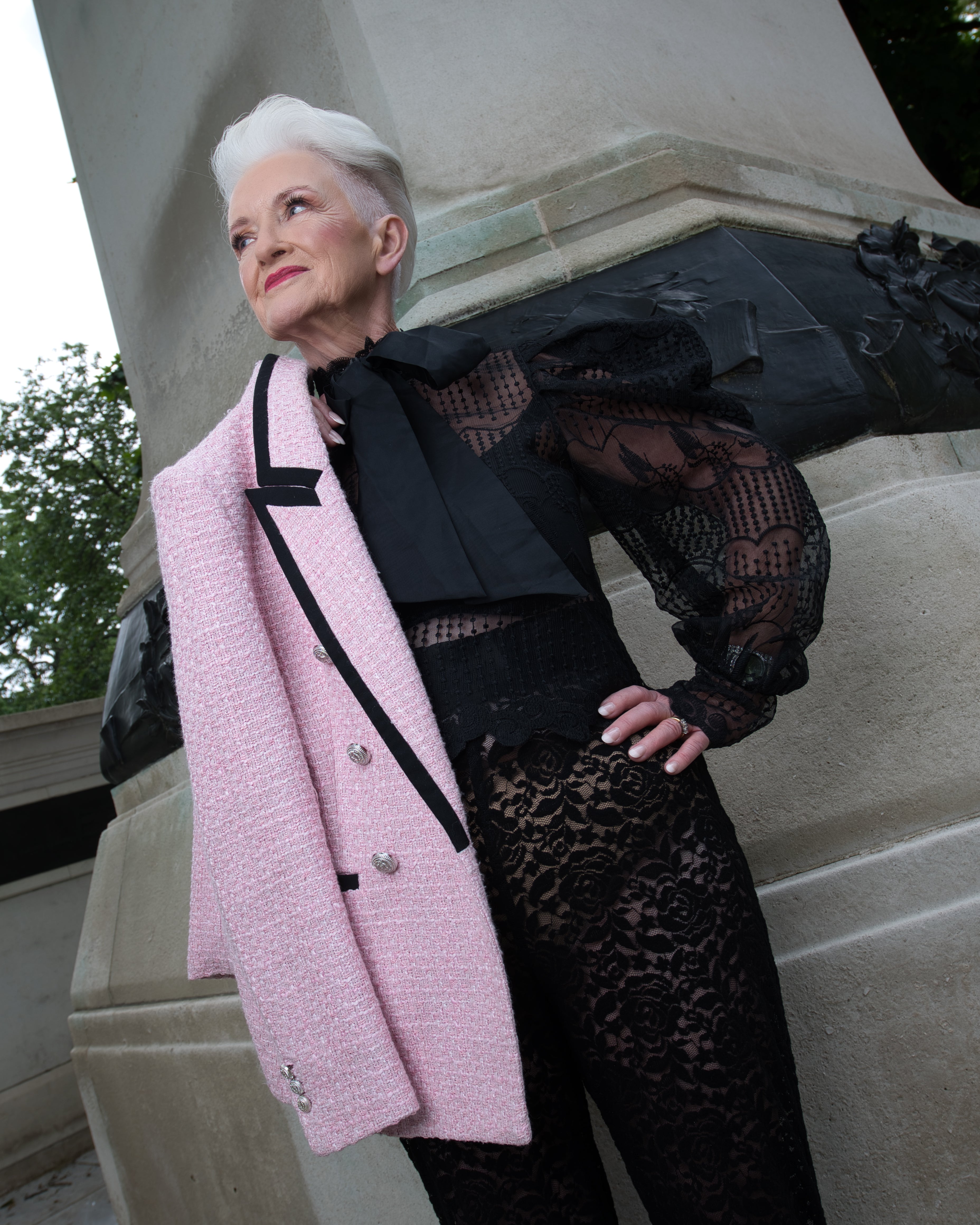 CONTRAST TRIM TWEED JACKET