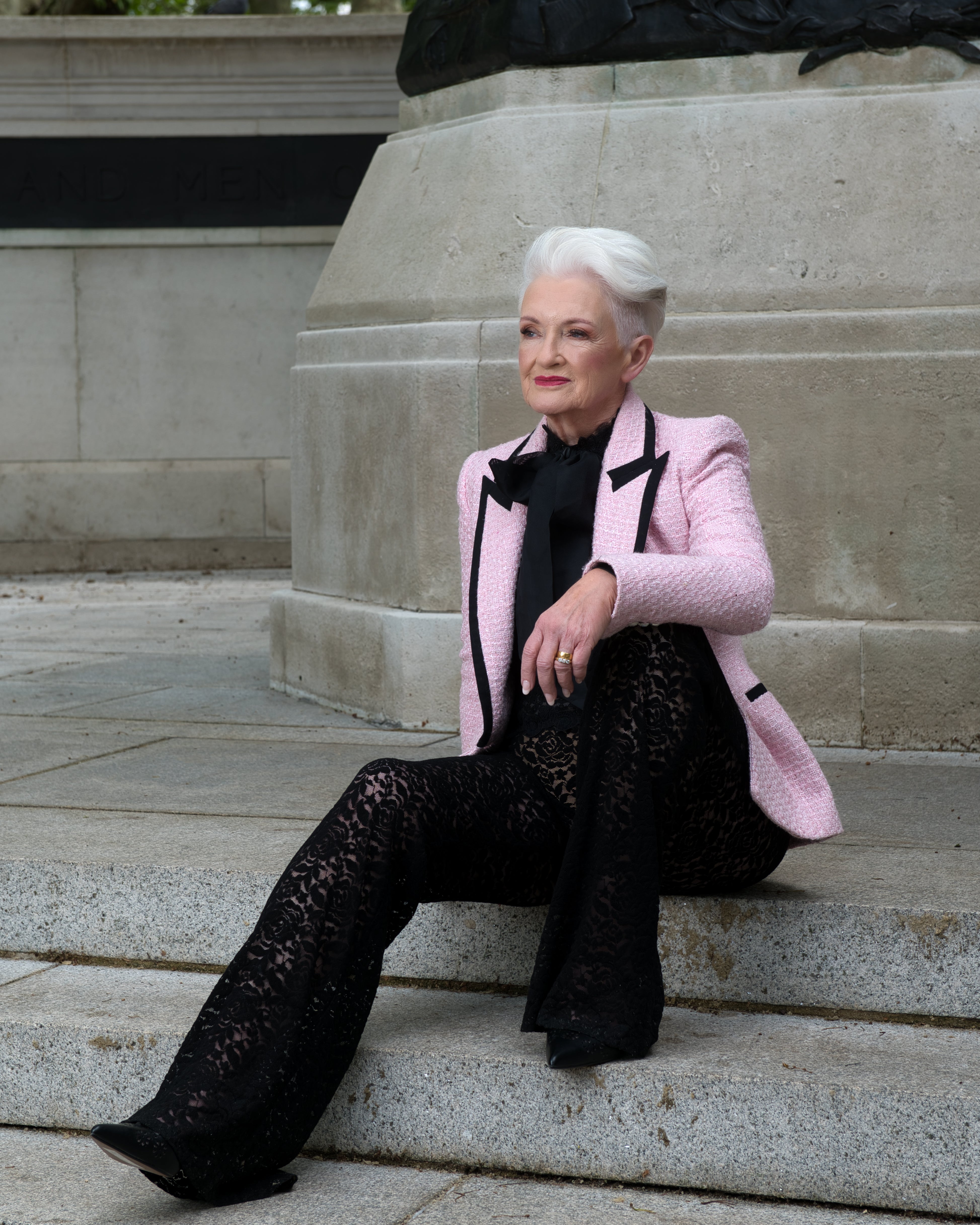 CONTRAST TRIM TWEED JACKET