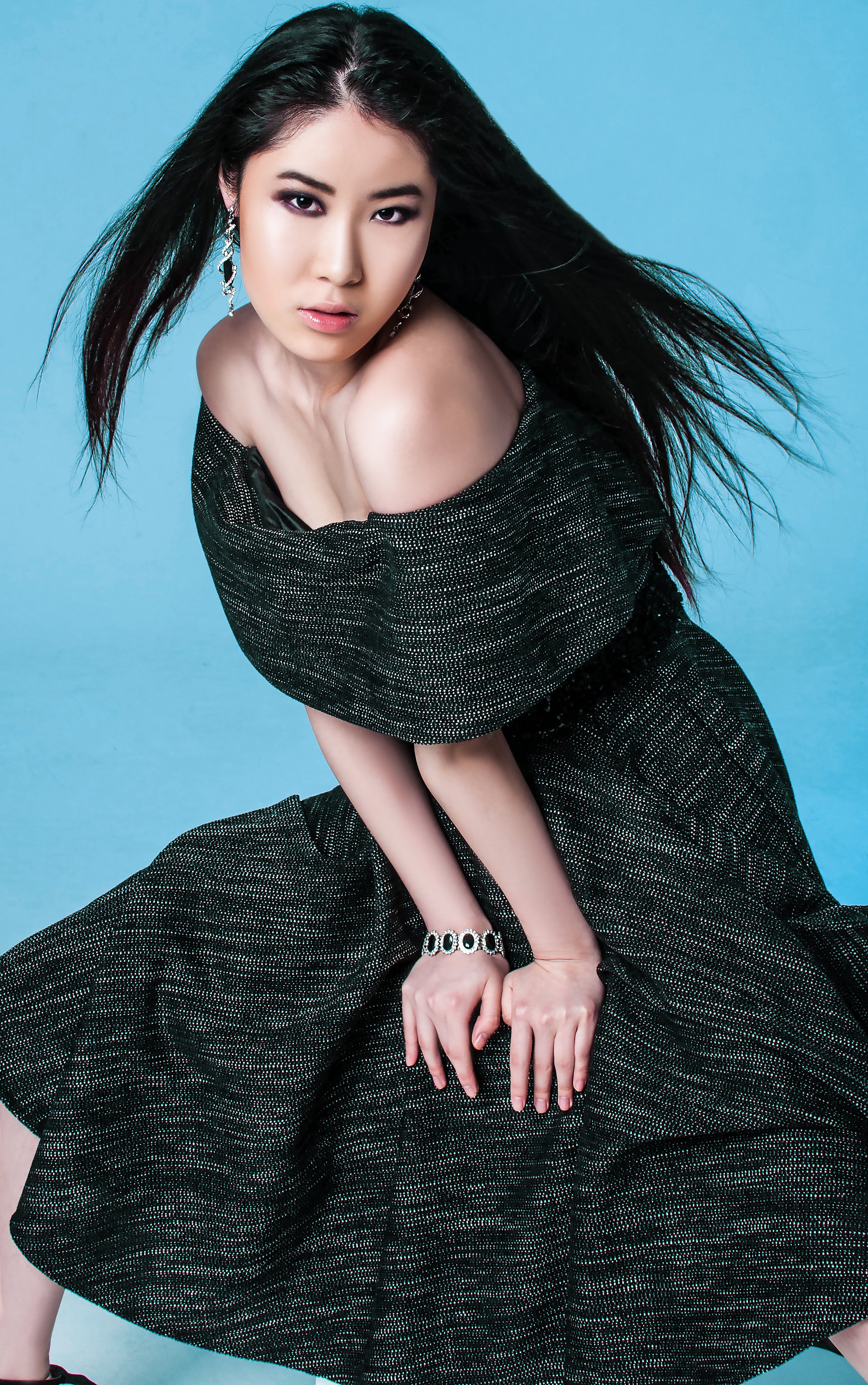 BARDOT NECKLINE HAND EMBELLISHED DRESS