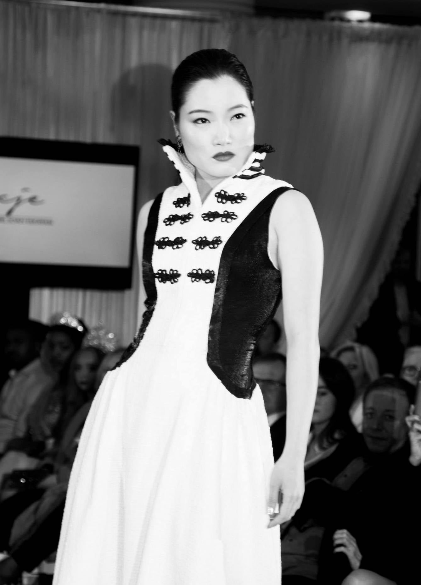 HIGH NECK ZIP FRONT DRESS