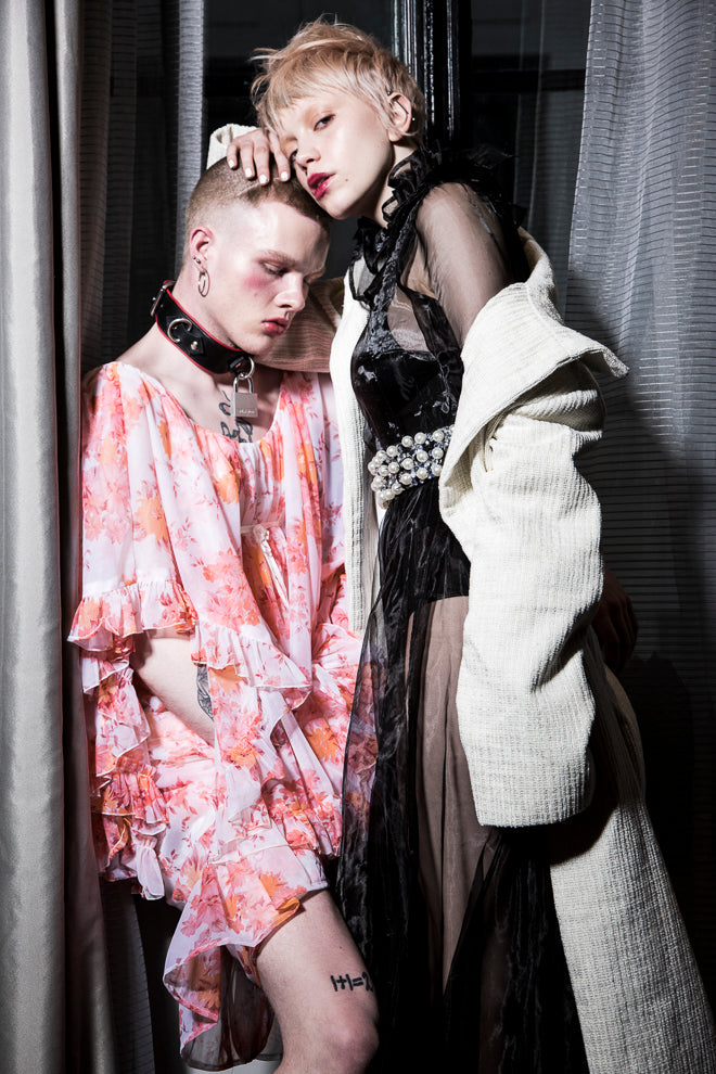 CRYSTAL HAND EMBELLISHED TRANSPARENT GOWN