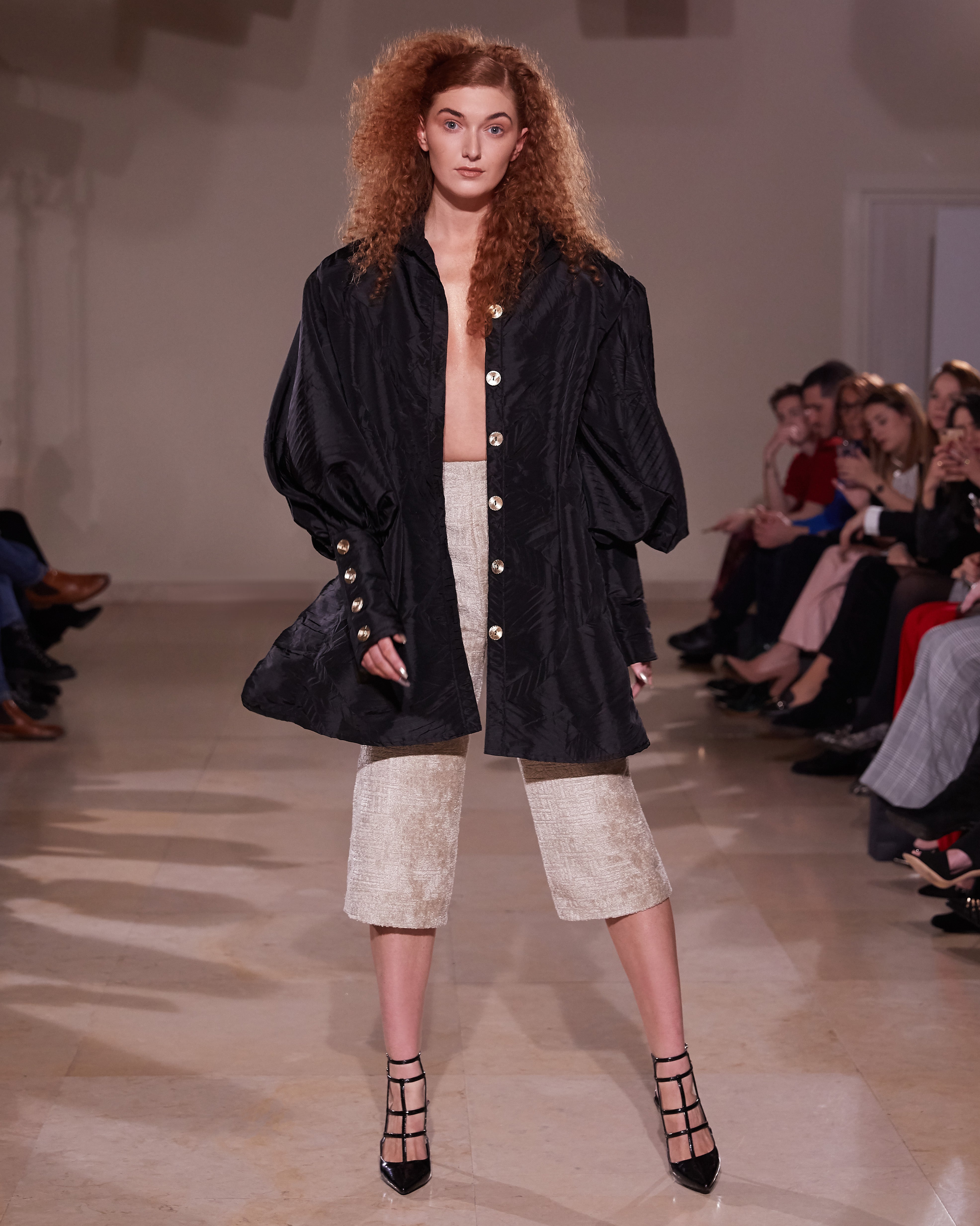 CROPPED CHENILLE TROUSERS