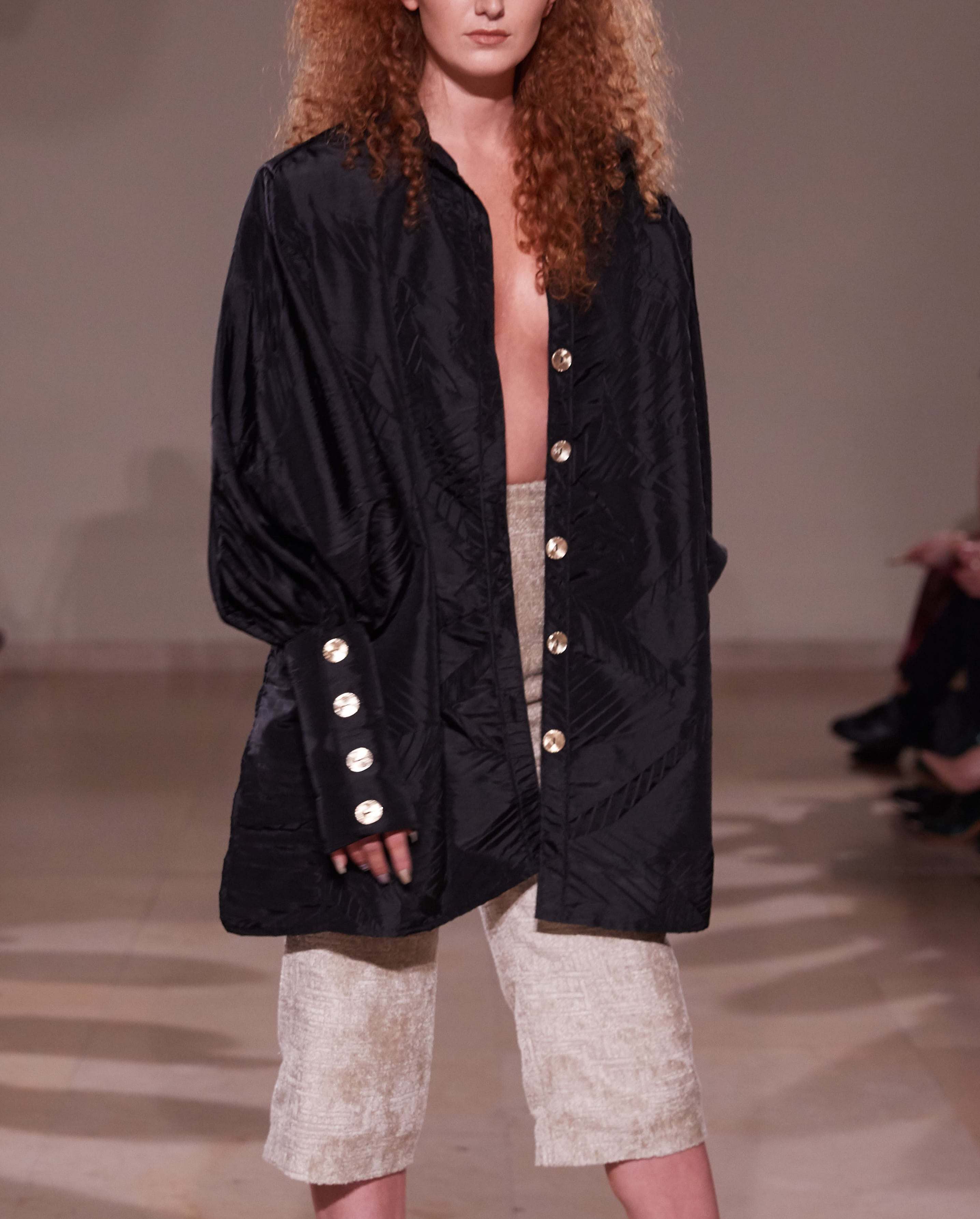 CRUSHED TAFETTA OVERSIZED SHIRT