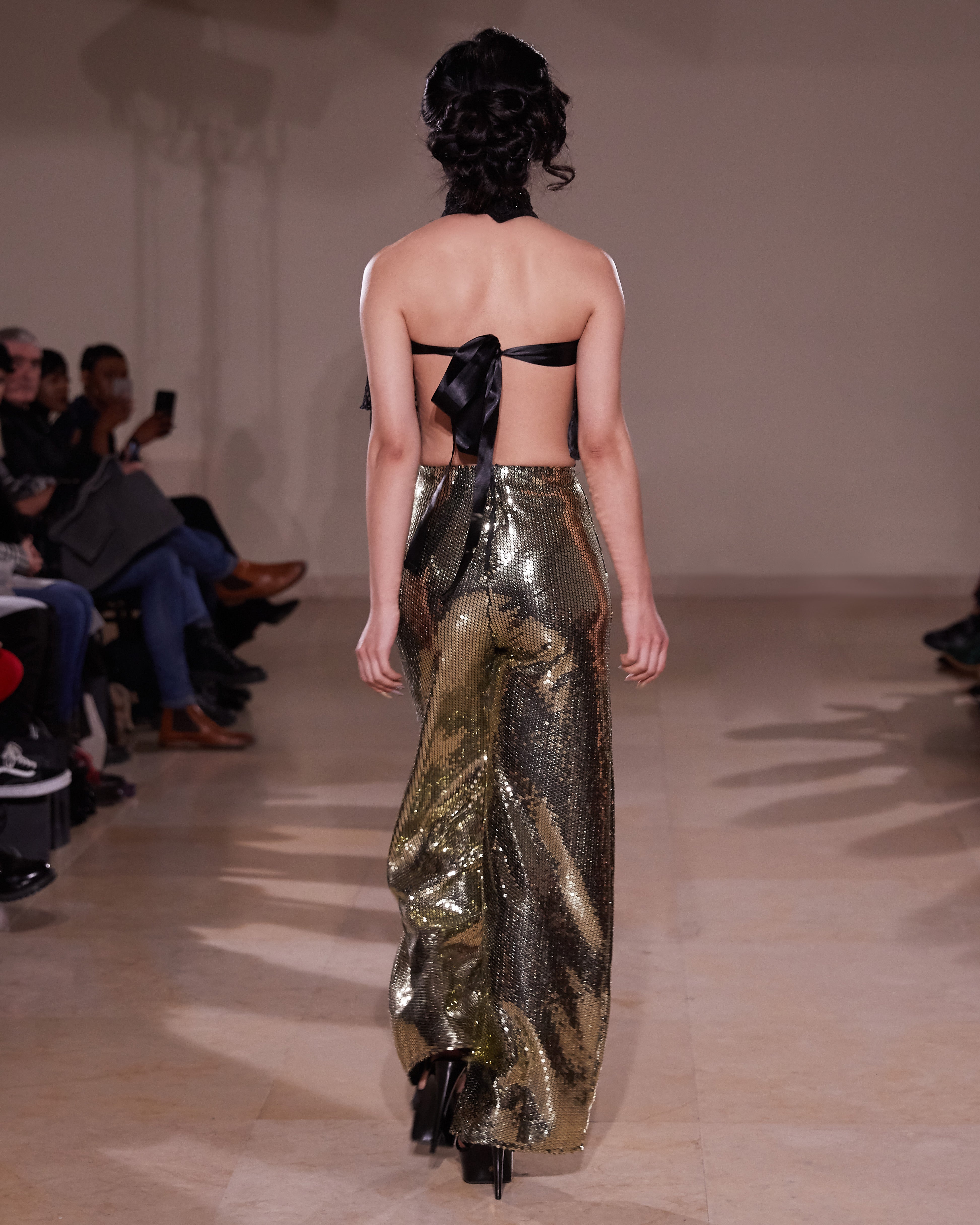 GOLD SEQUIN EMBELLISHED TROUSER