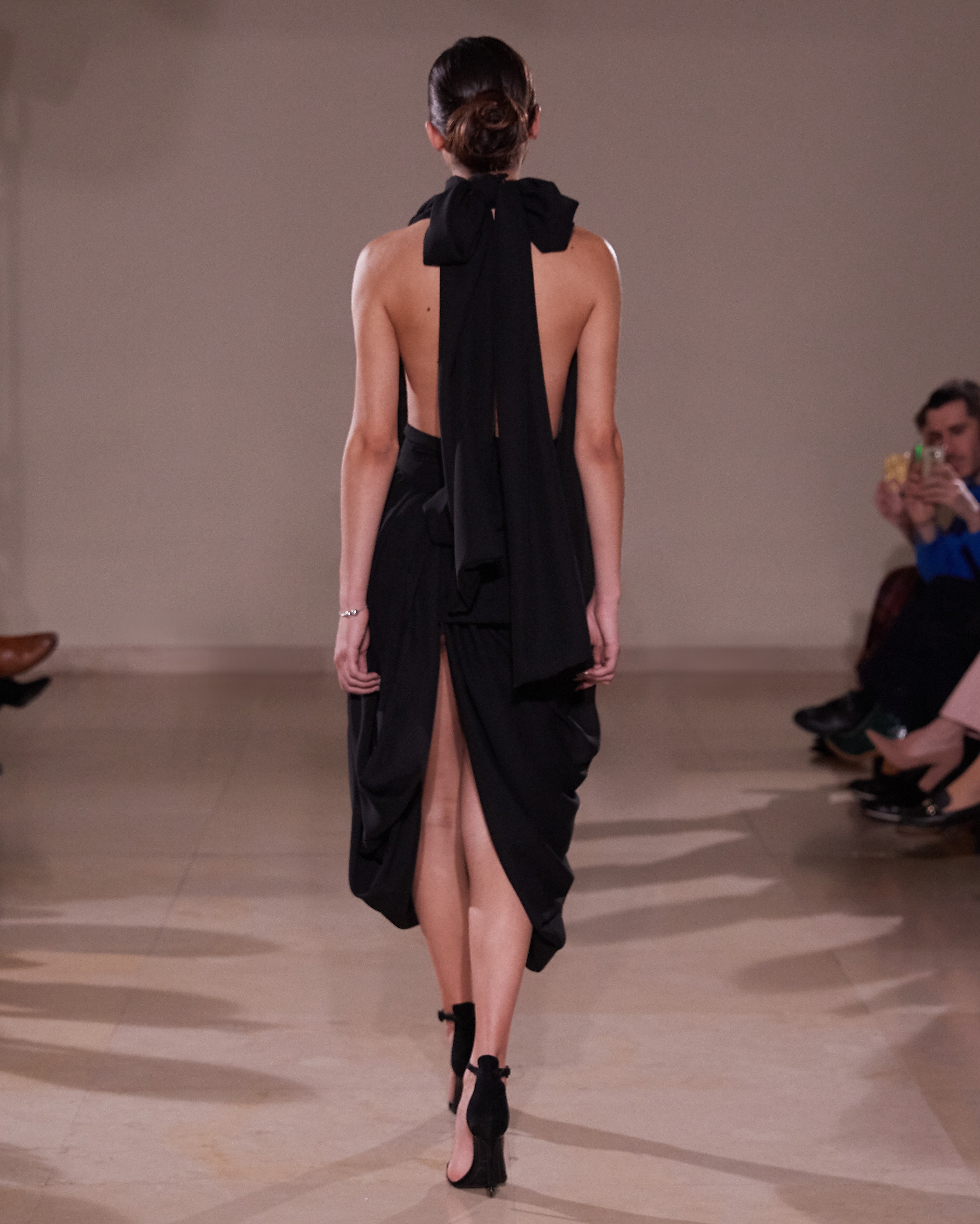 DRAPED OPEN BACK DRESS