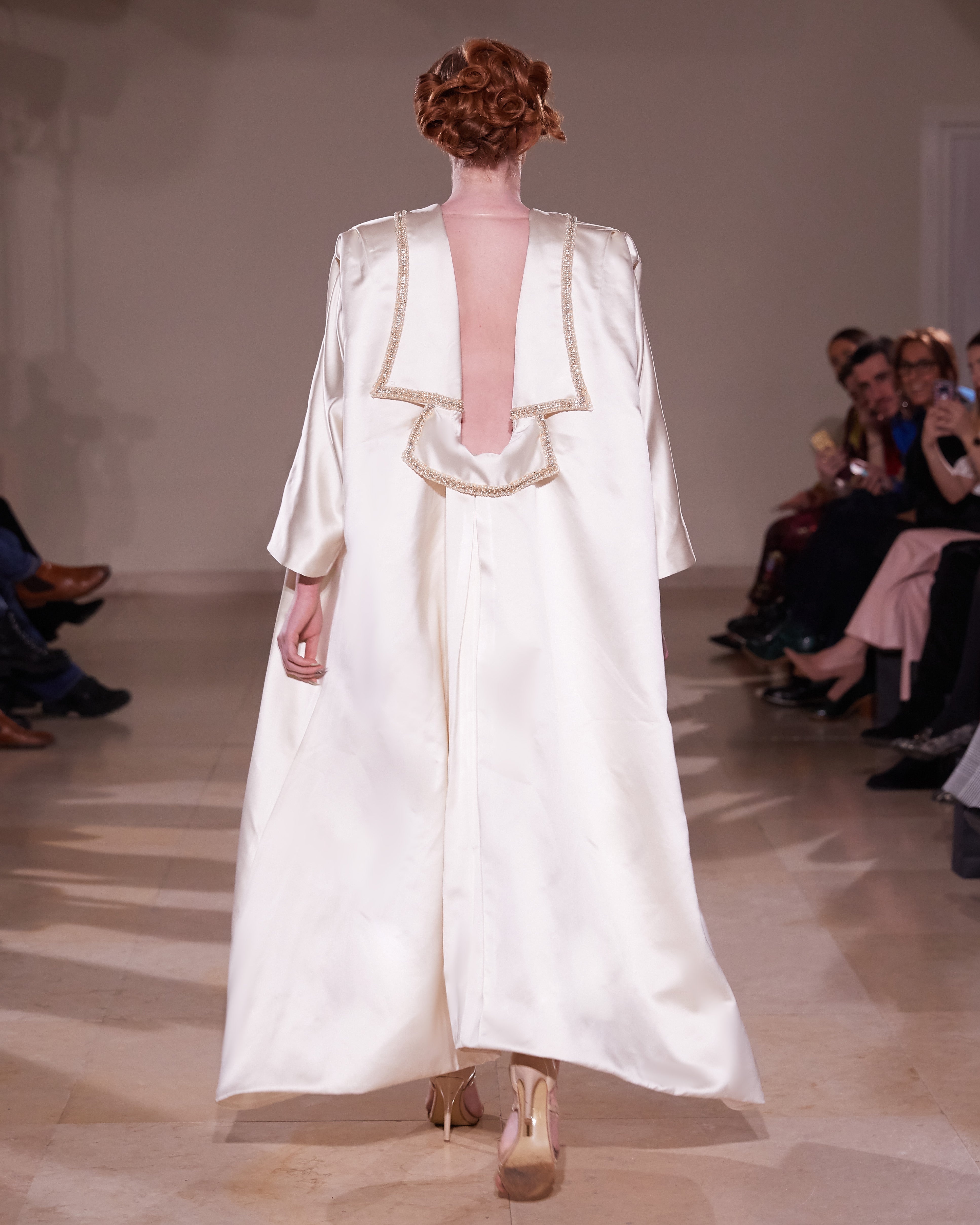 CRYSTAL HAND EMBELLISHED OPEN BACK GOWN