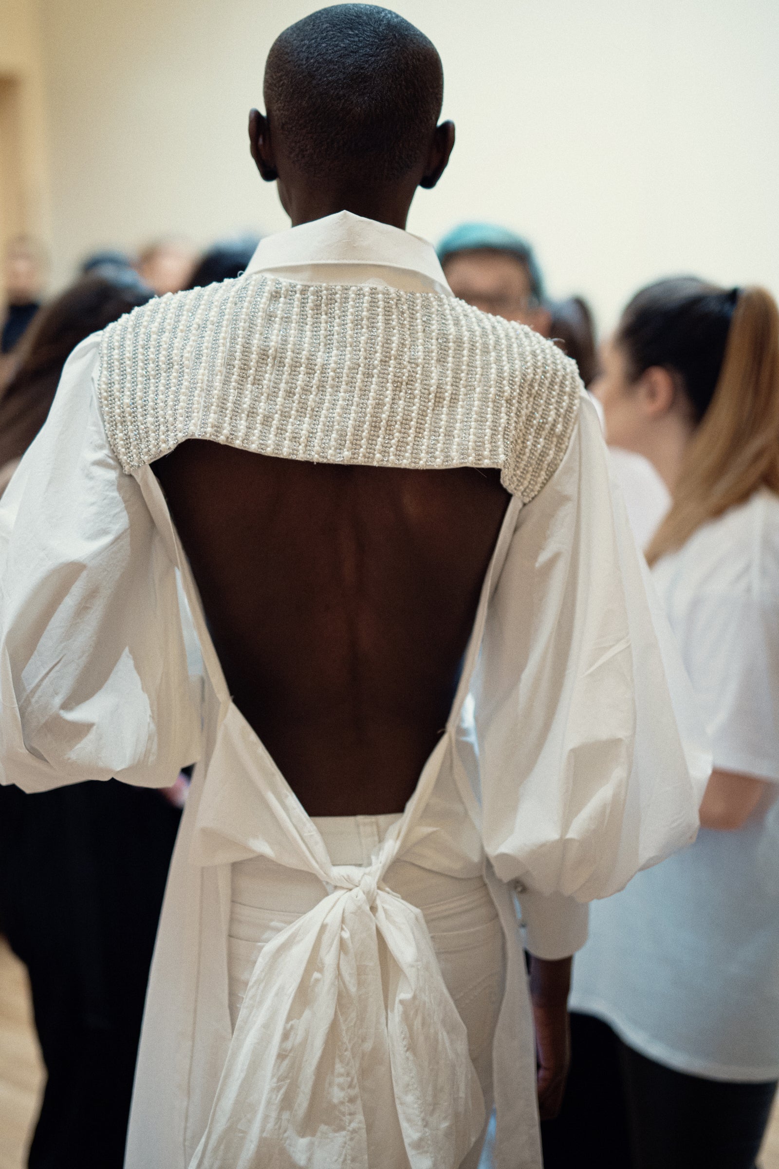 HAND EMBELLISHED POPLIN COTTON SHIRT