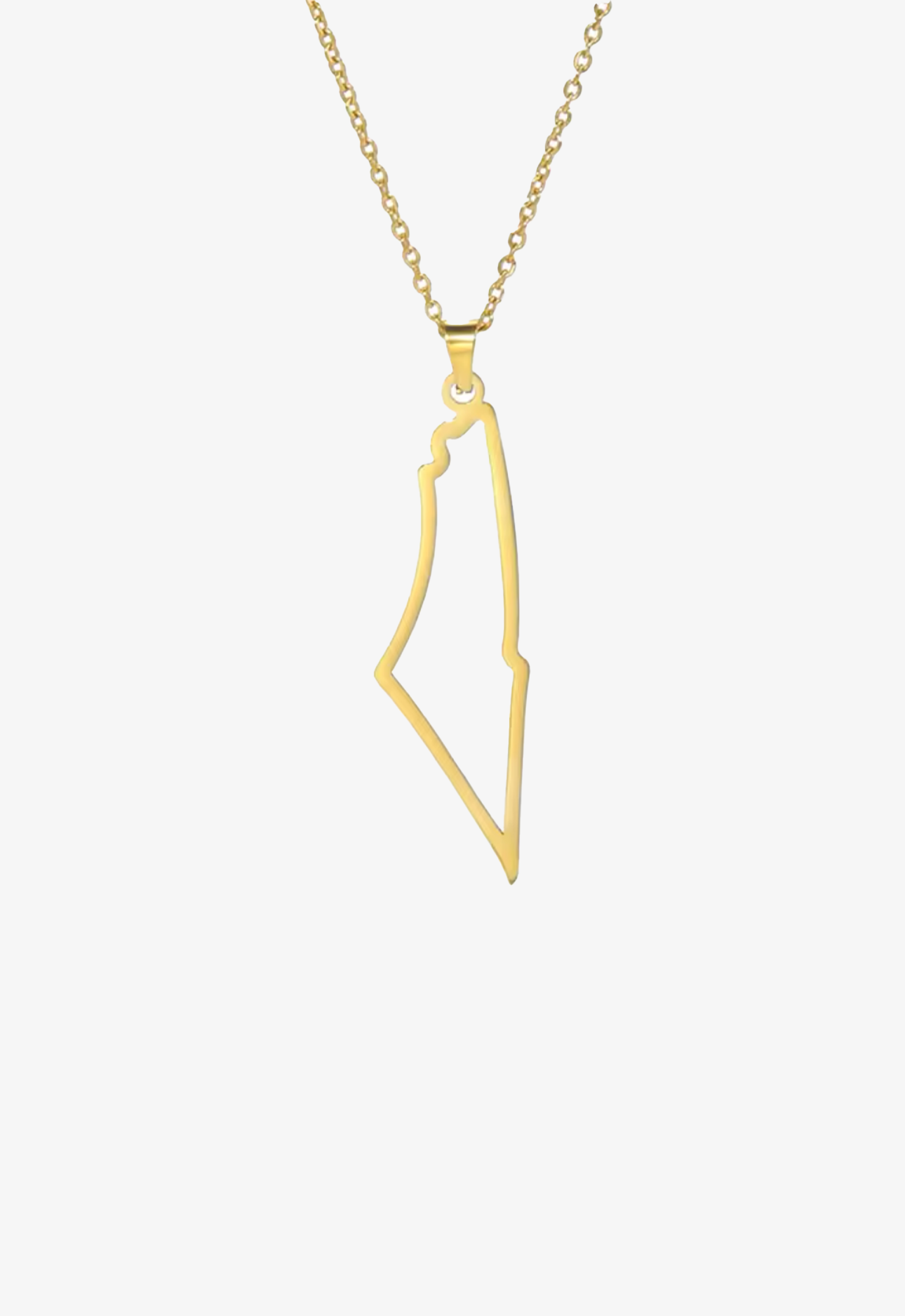 Hollow Map Of Israel Necklace