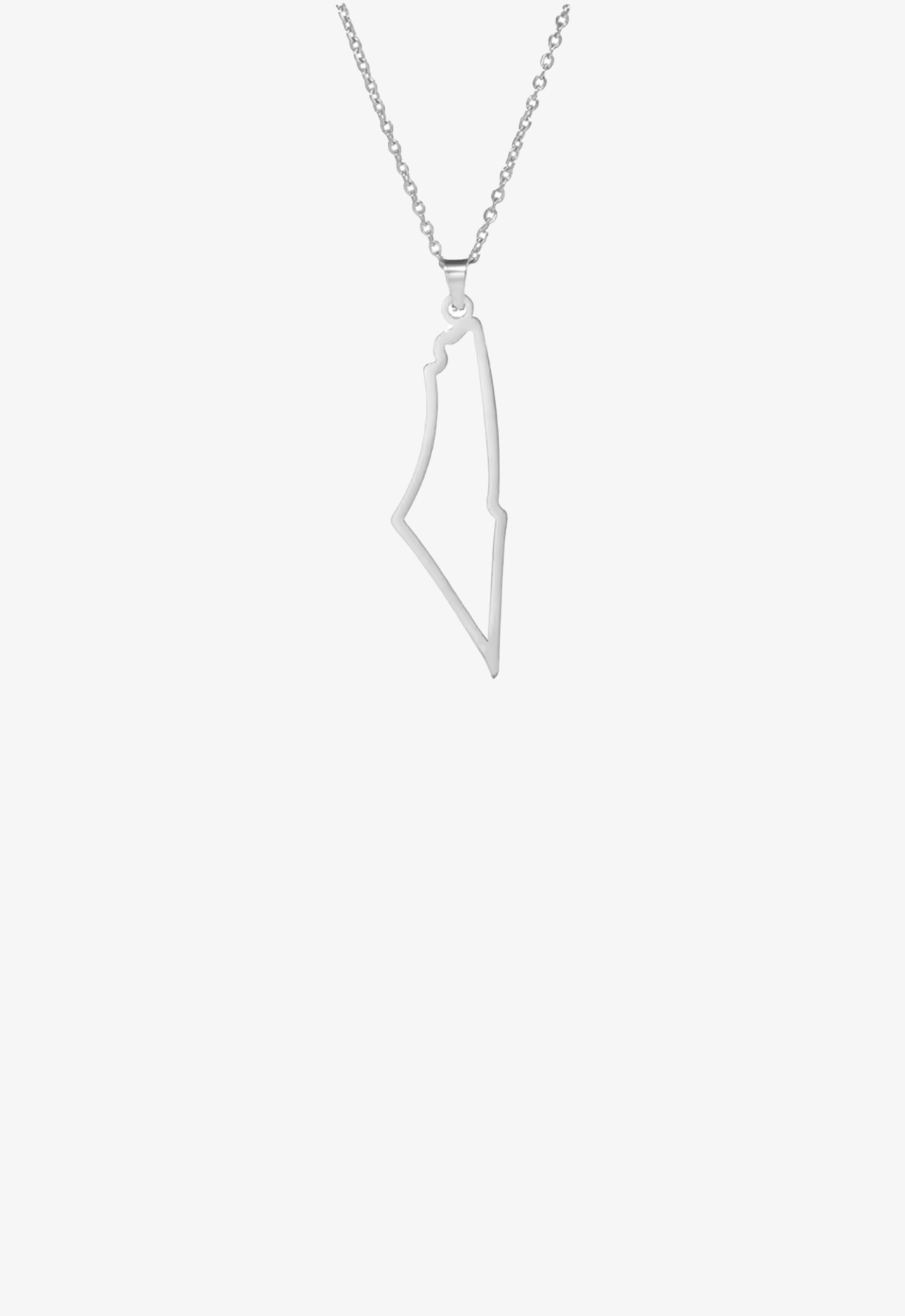 Hollow Map Of Israel Necklace