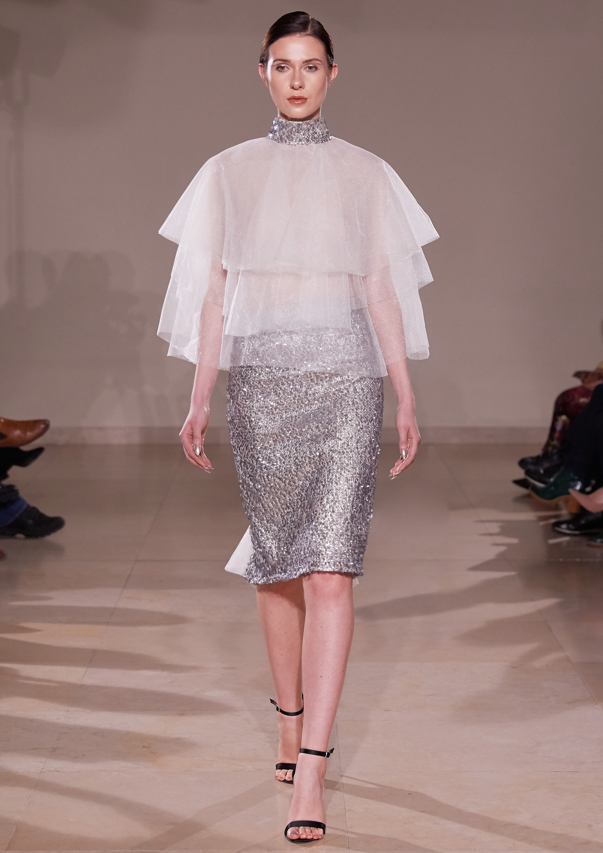 TULLE LAYERED NECK TIE TOP