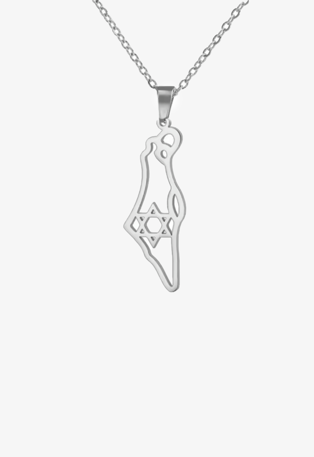 Israel Map Star Of David Necklace