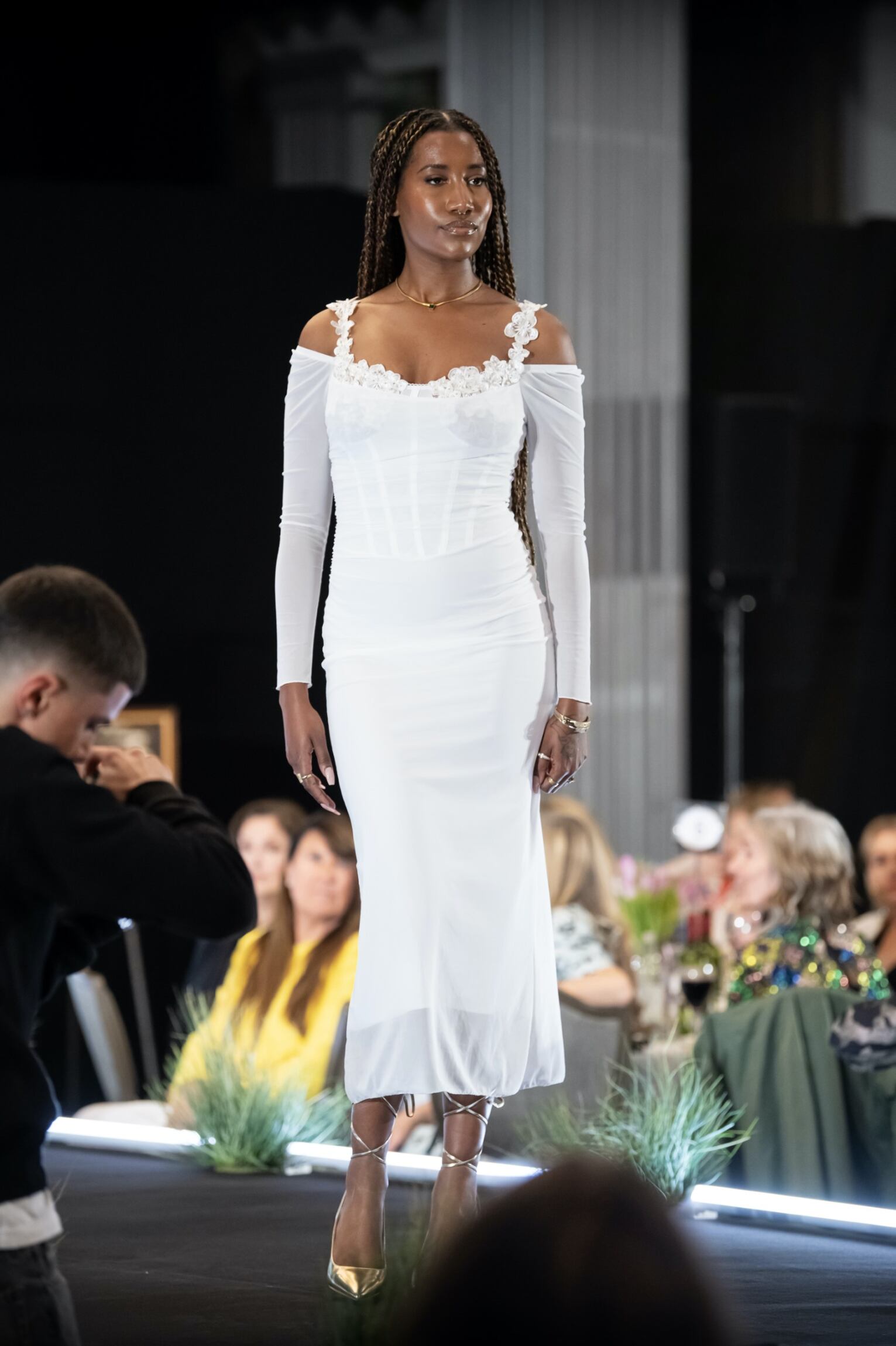 BARDOT FITTED EMBELLISHED DRESS