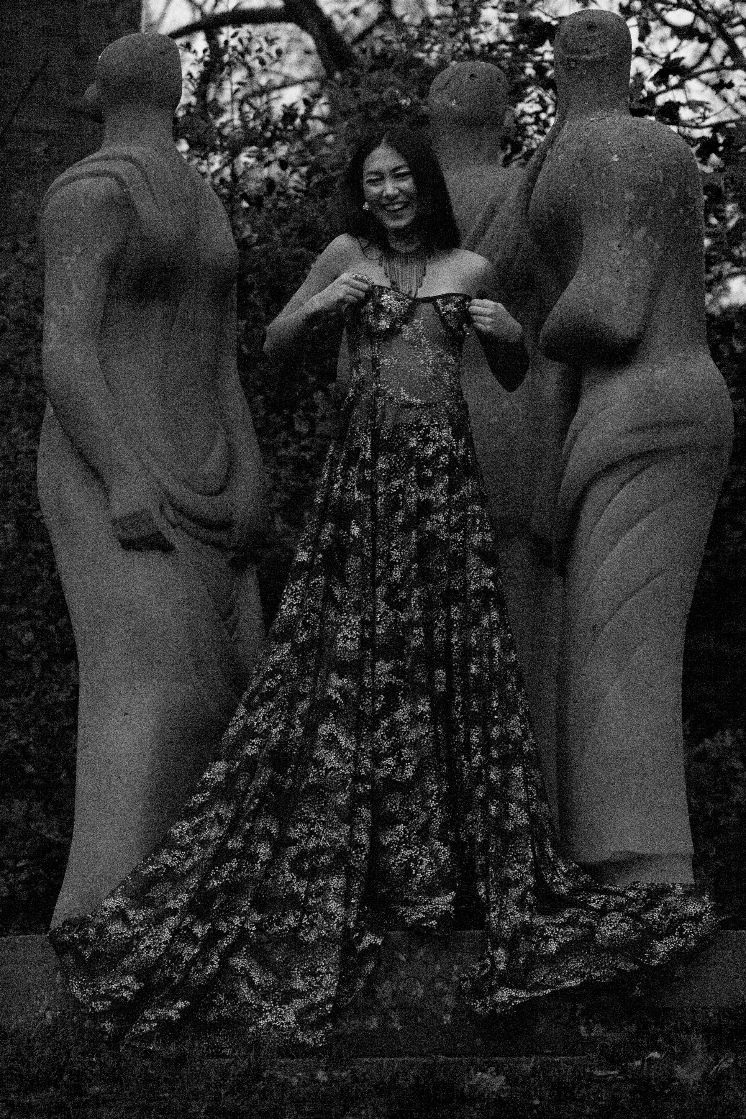 CORSETED TRANSPARENT GOWN