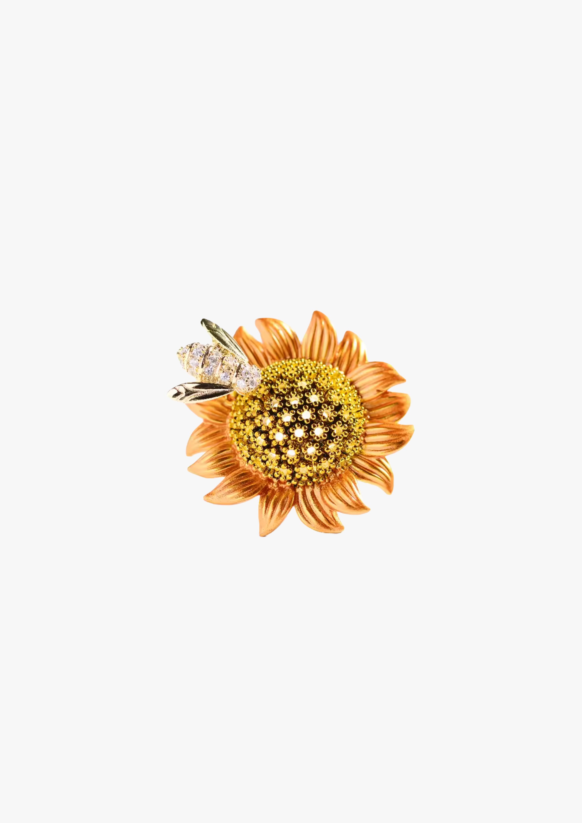 Sunflower Bee Brooch