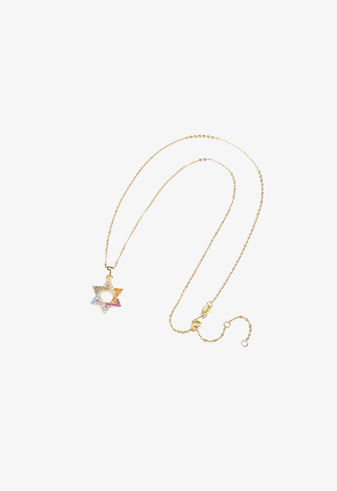 Coloured Crystal Star Of David Necklace