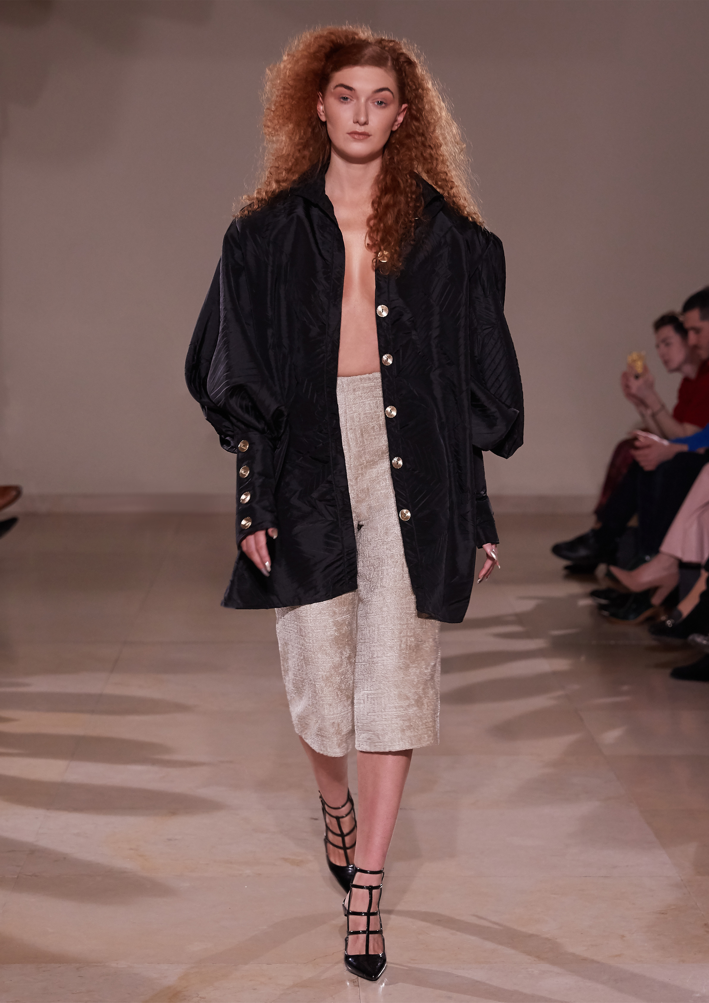 CROPPED CHENILLE TROUSERS