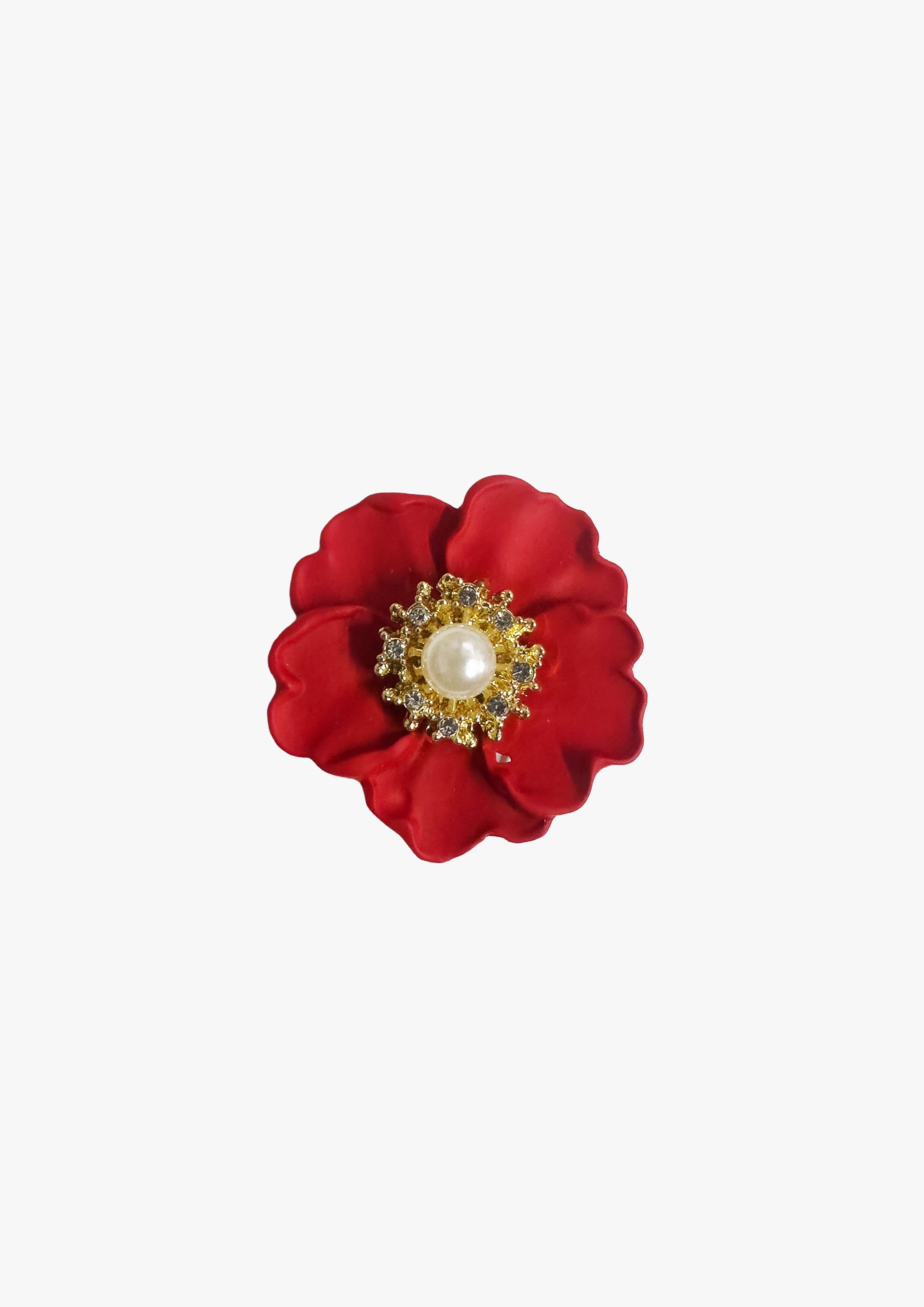 Enamelled Poppy Brooch