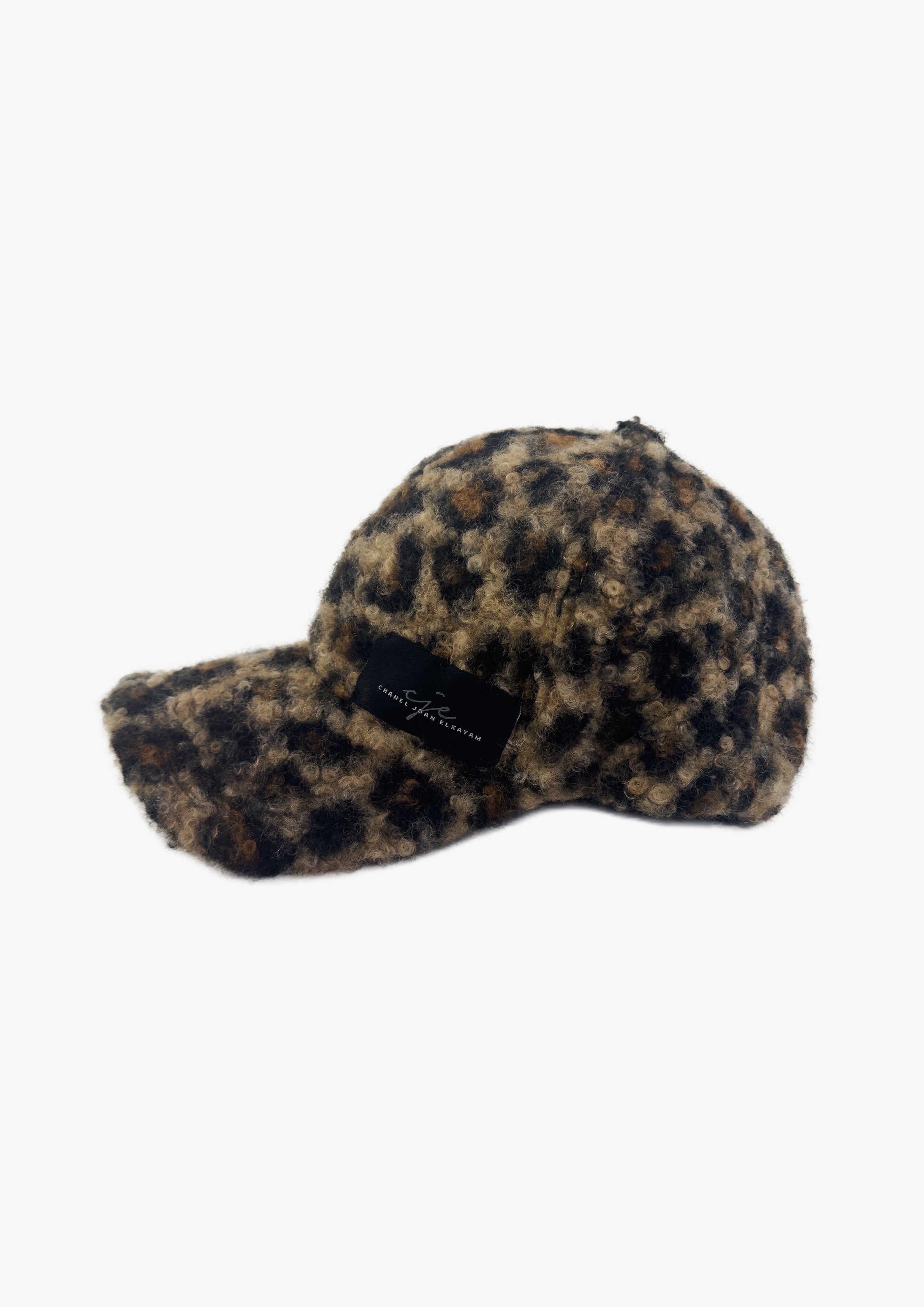 Boucle Leopard Print Cap
