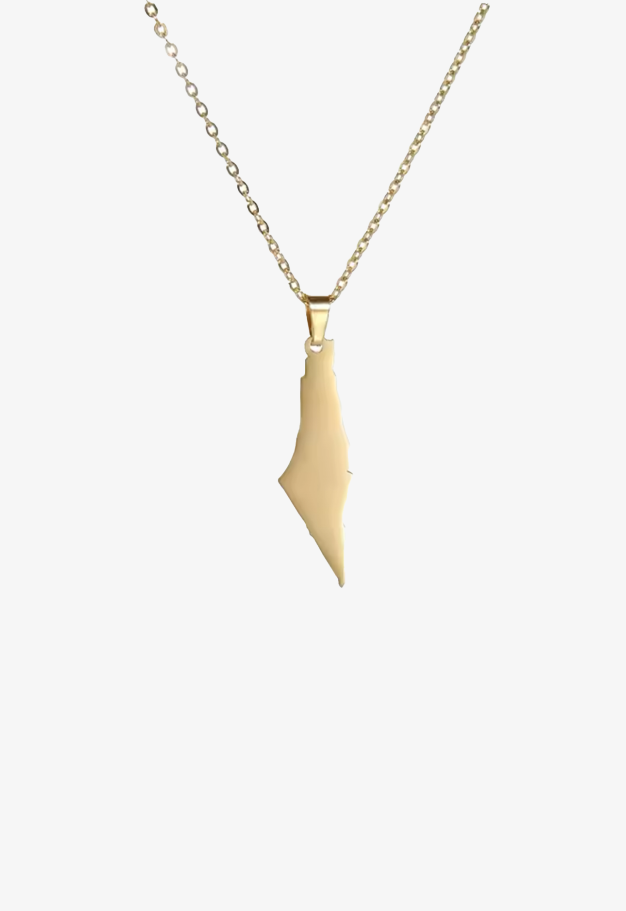 Map Of Israel Block Necklace