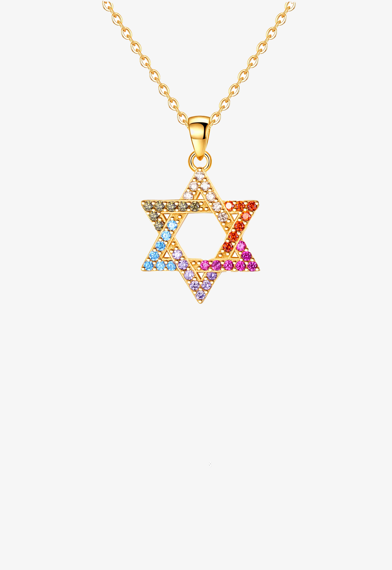 Coloured Crystal Star Of David Necklace