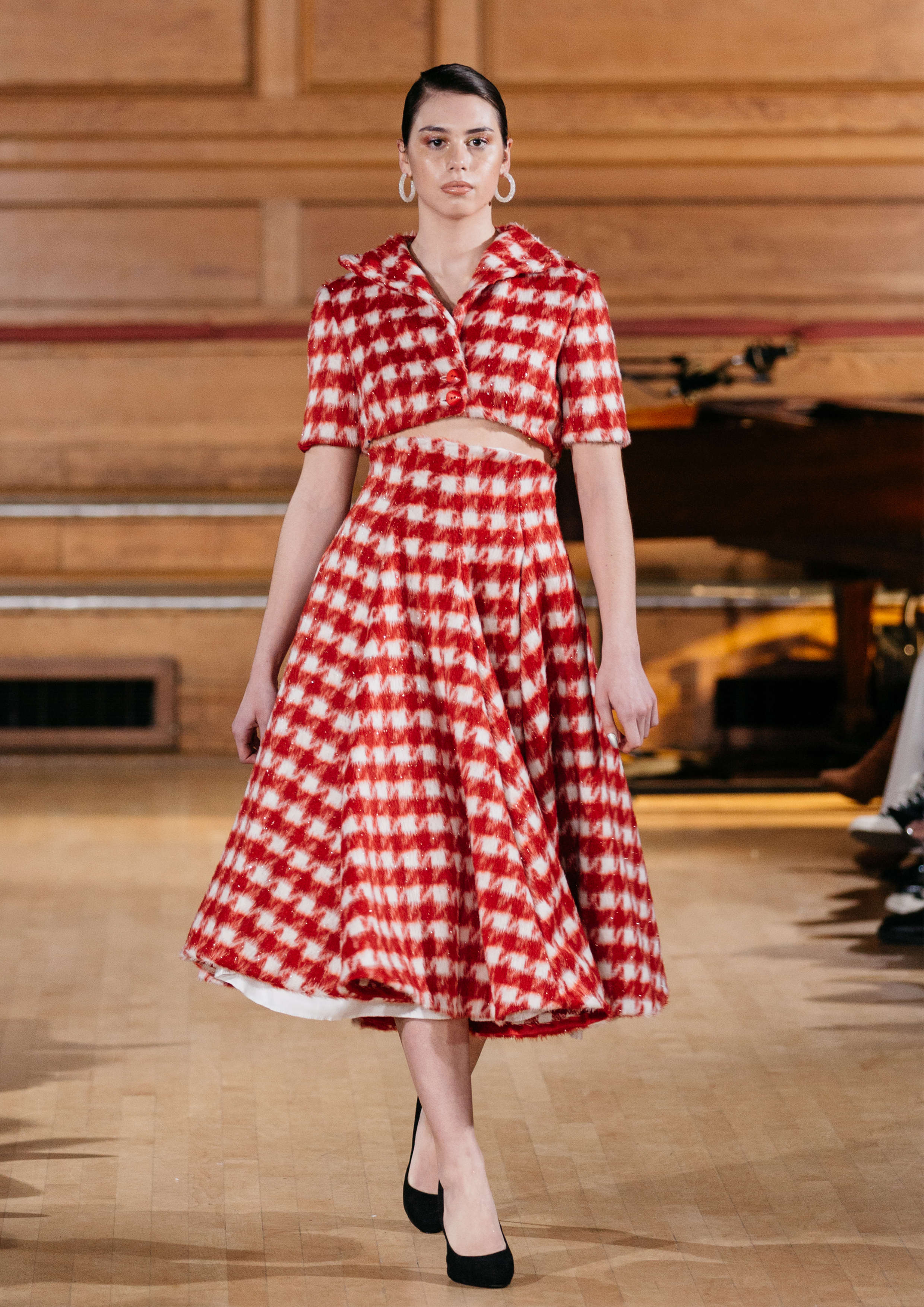 GINGHAM HIGH WAIST SKIRT