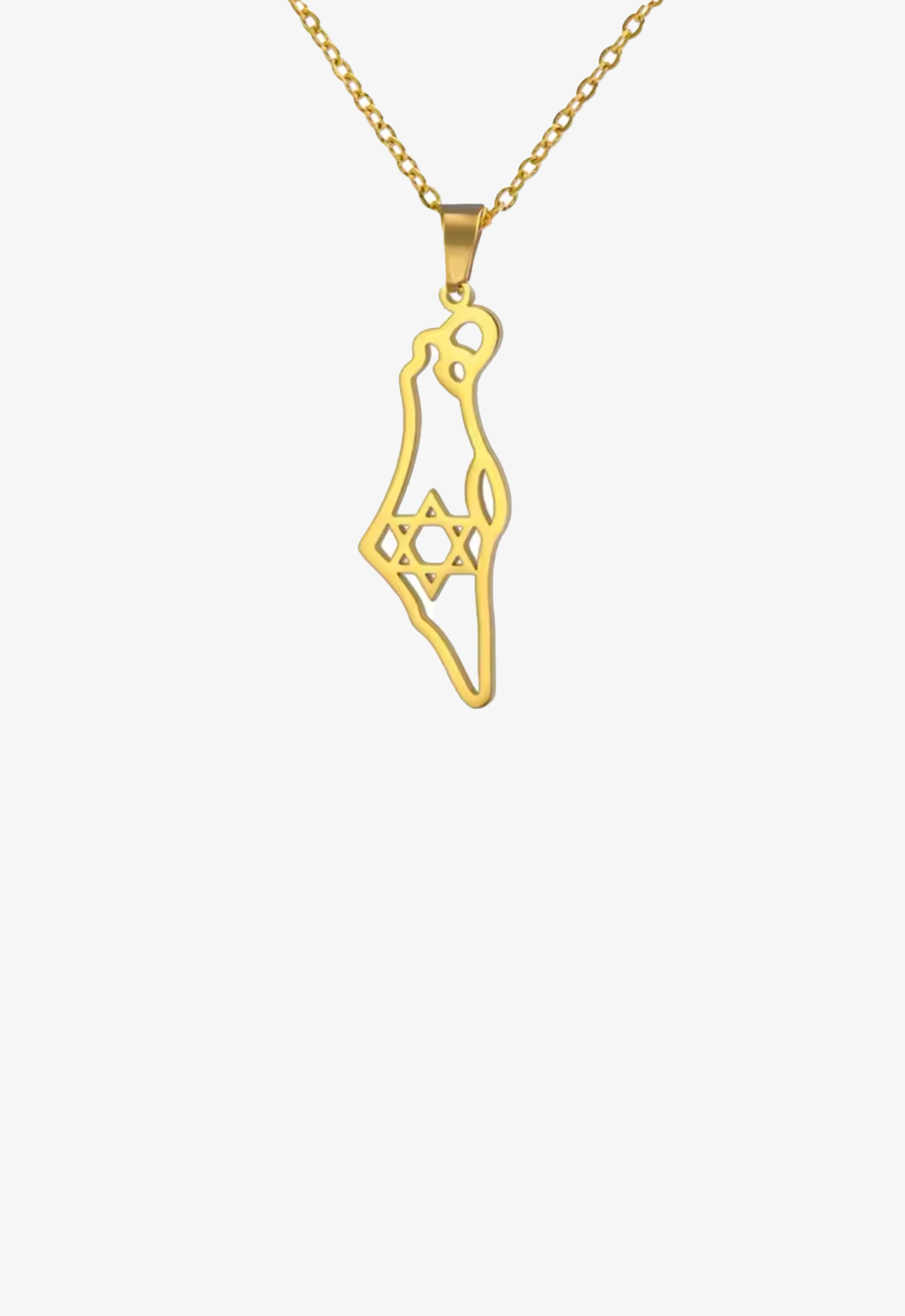 Israel Map Star Of David Necklace