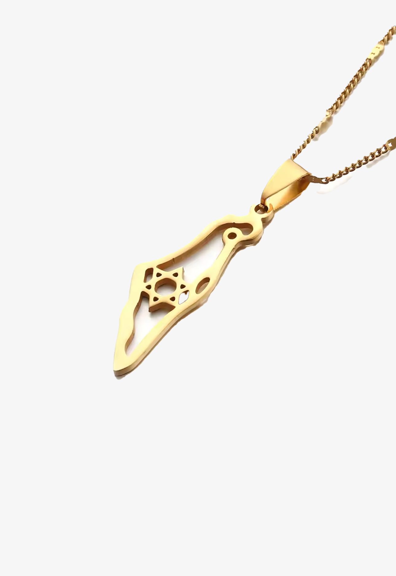 Israel Map Star Of David Necklace