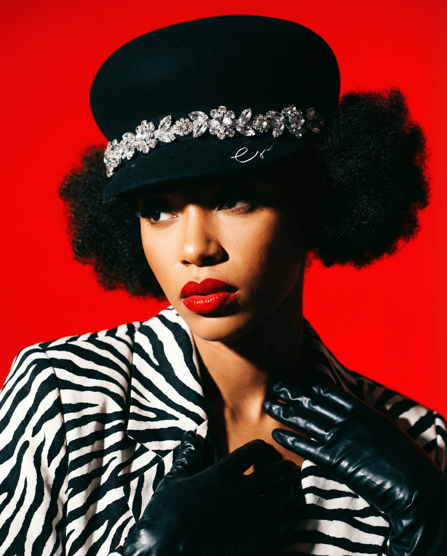 Wool Crystal Embellished Sailor Boy Cap