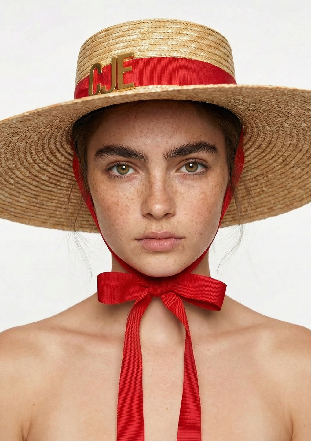Handmade Wide Brim CJE Natural Straw Hat
