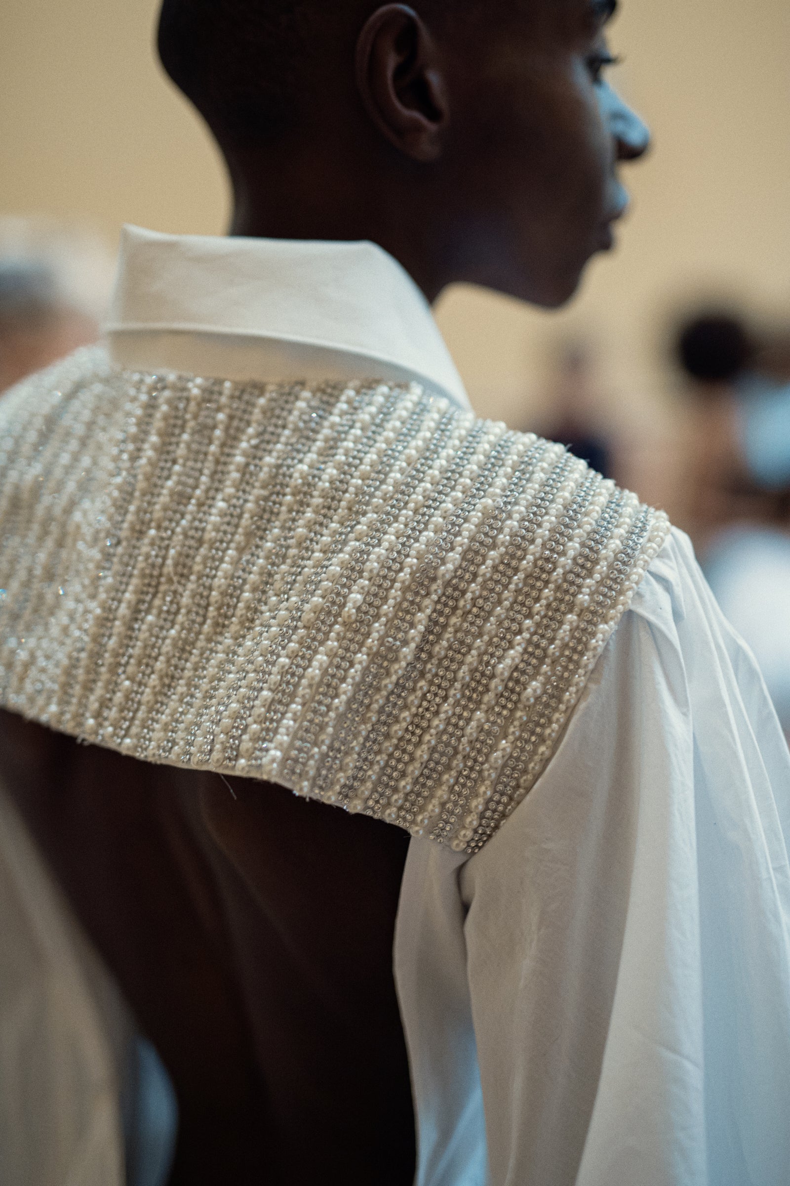 HAND EMBELLISHED POPLIN COTTON SHIRT