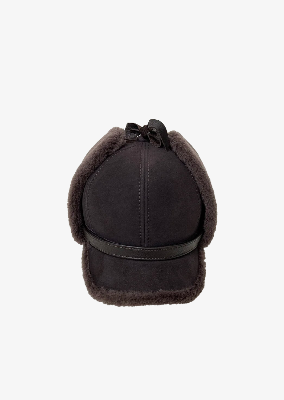 BROWN LAMBSKIN SHEARLING PIROGA HAT
