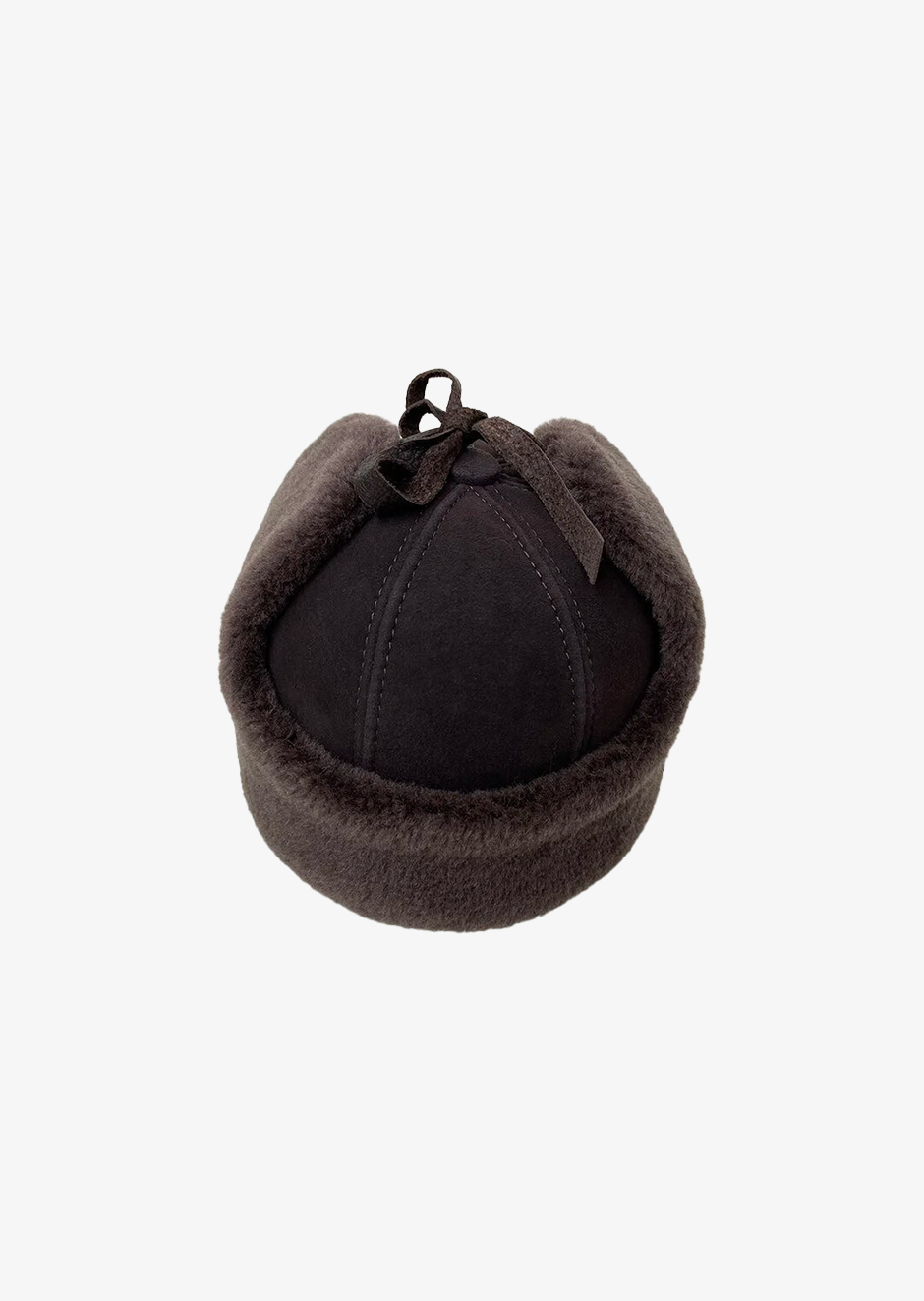 BROWN LAMBSKIN SHEARLING PIROGA HAT