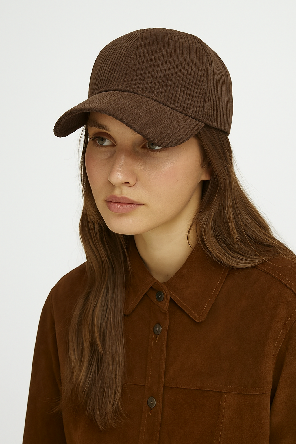 Dark Brown Corduroy Cap