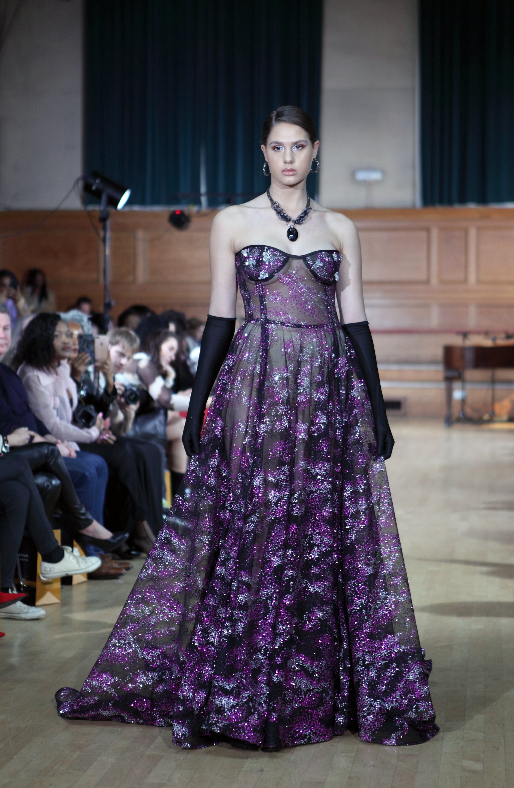 CORSETED TRANSPARENT GOWN