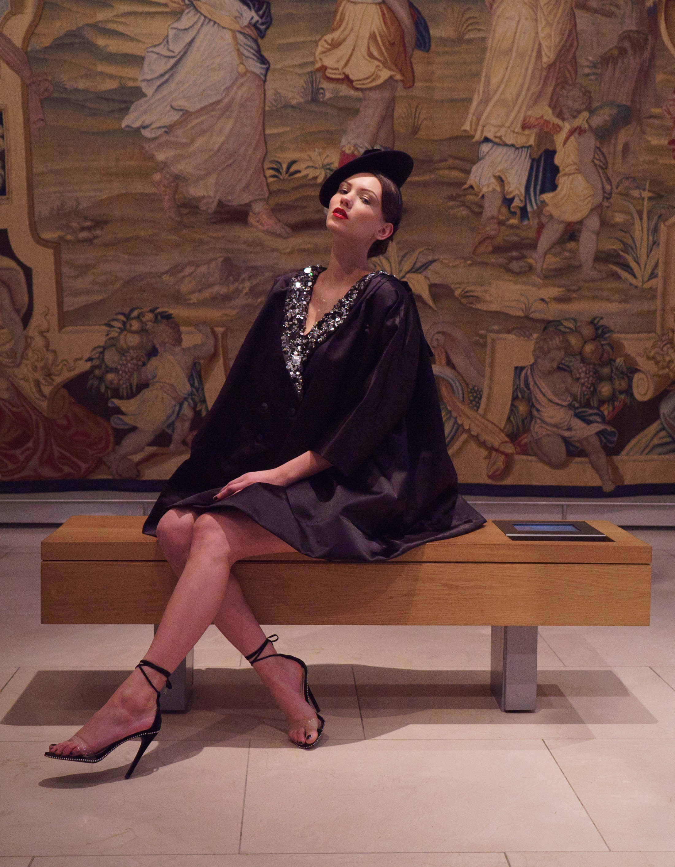 HAND EMBELLISHED CRYSTAL KAPOTA COAT/DRESS