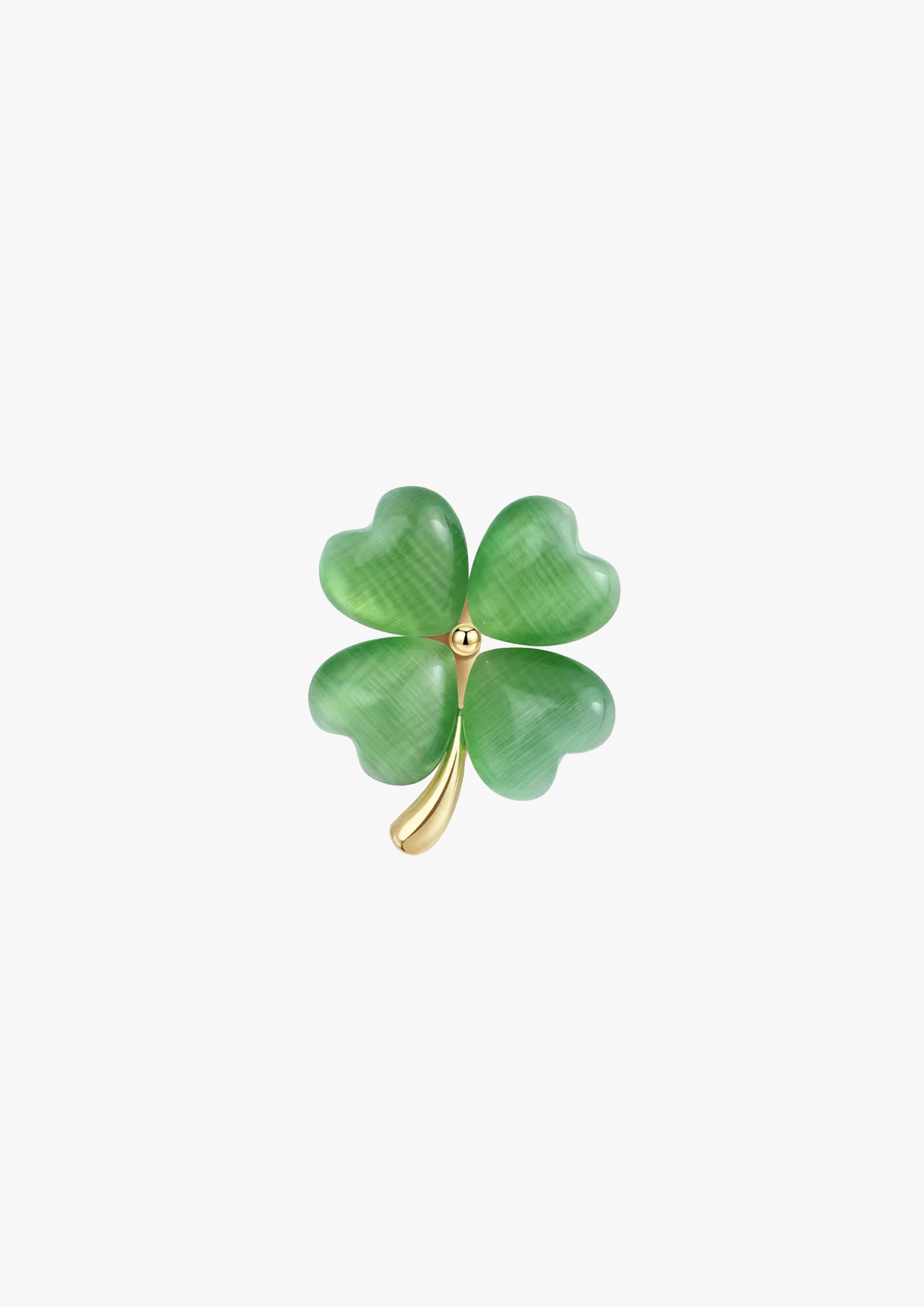 Green Enamelled Four Leaf Clover Brooch