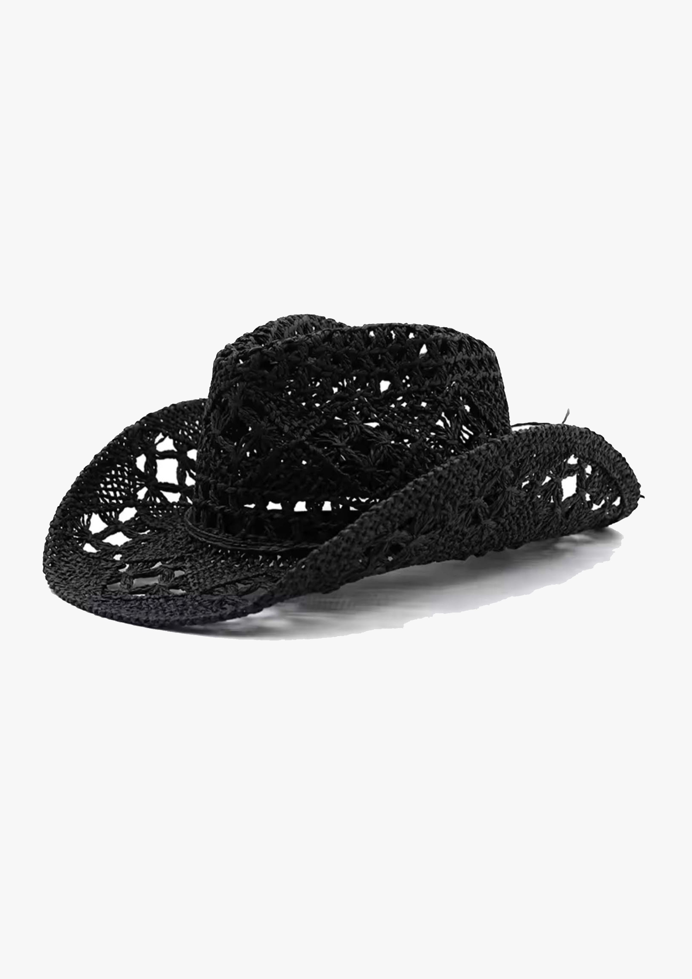 Handmade Black Straw Cowboy Hat