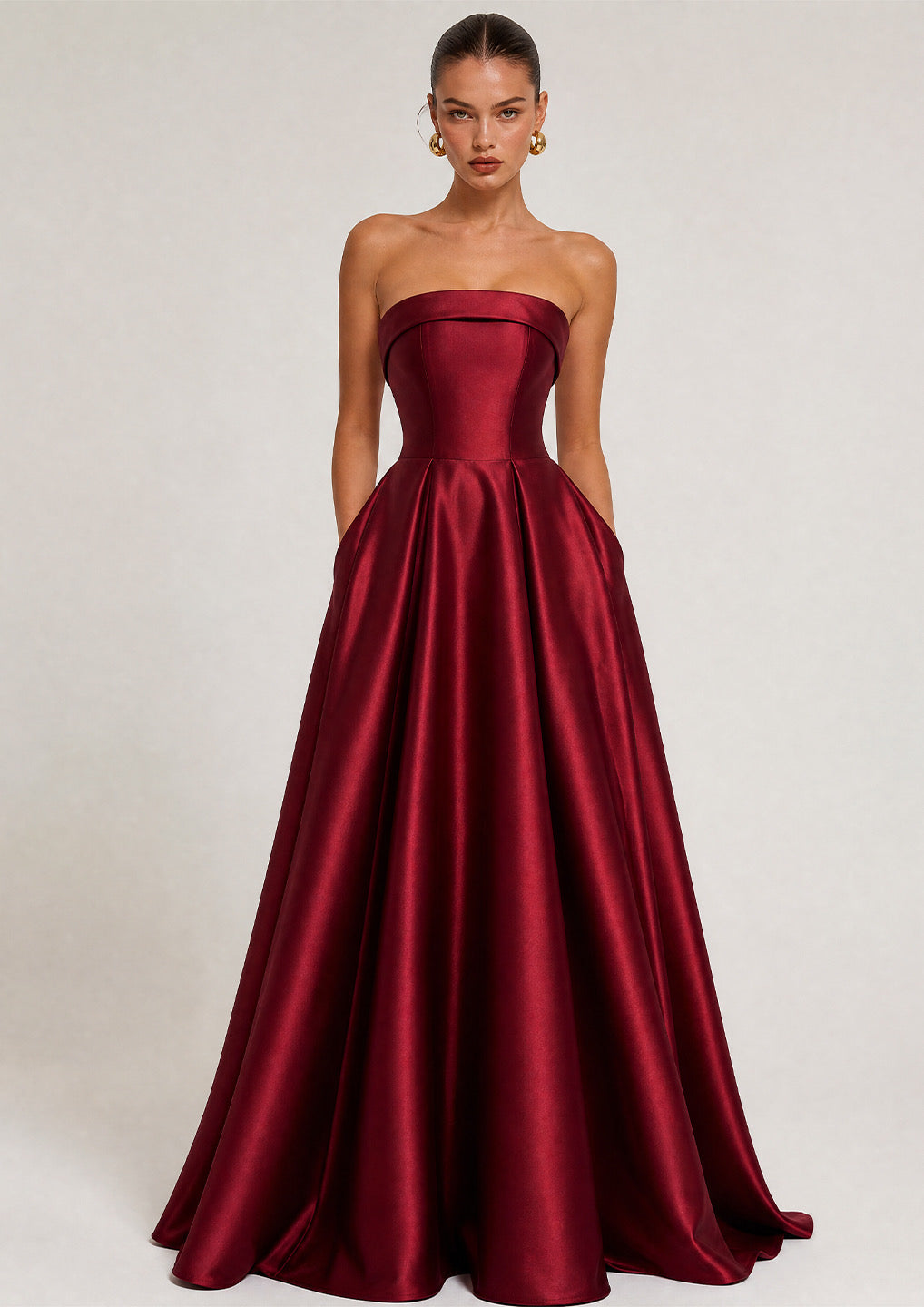 Strapless Duchess Satin Gown