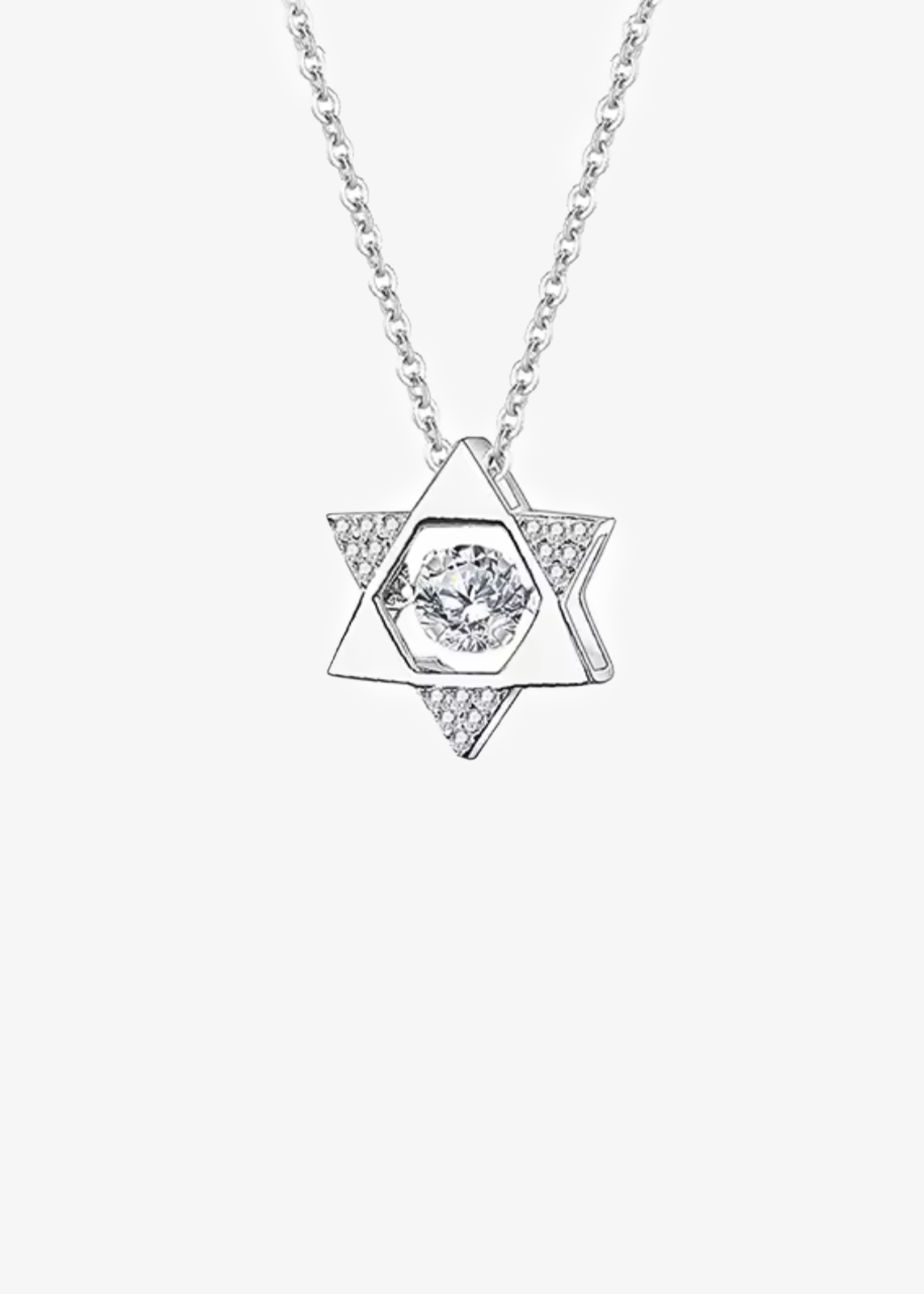 Contrast Crystal Star Of David Necklace
