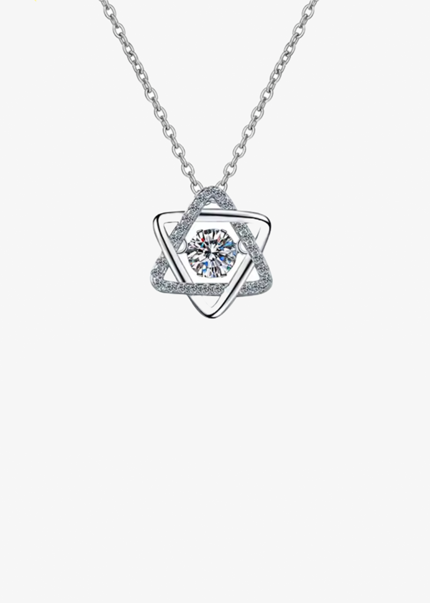 Intertwined Crystal Star Of David Necklace
