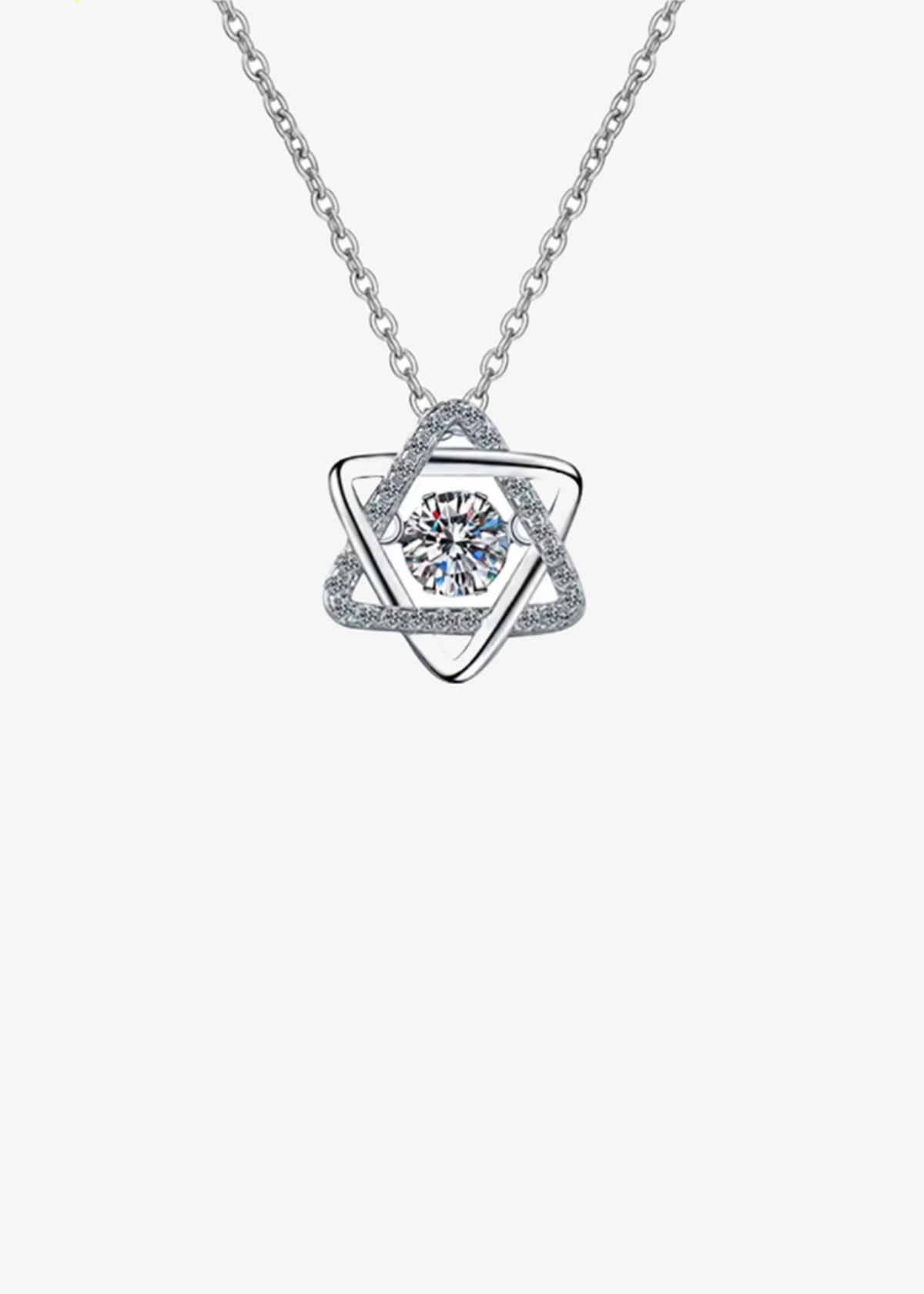 Intertwined Crystal Star Of David Necklace