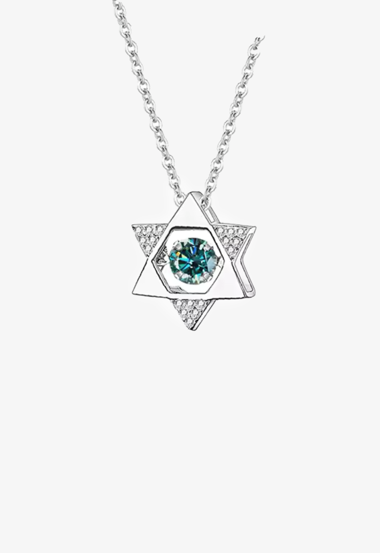 Contrast Crystal Star Of David Necklace