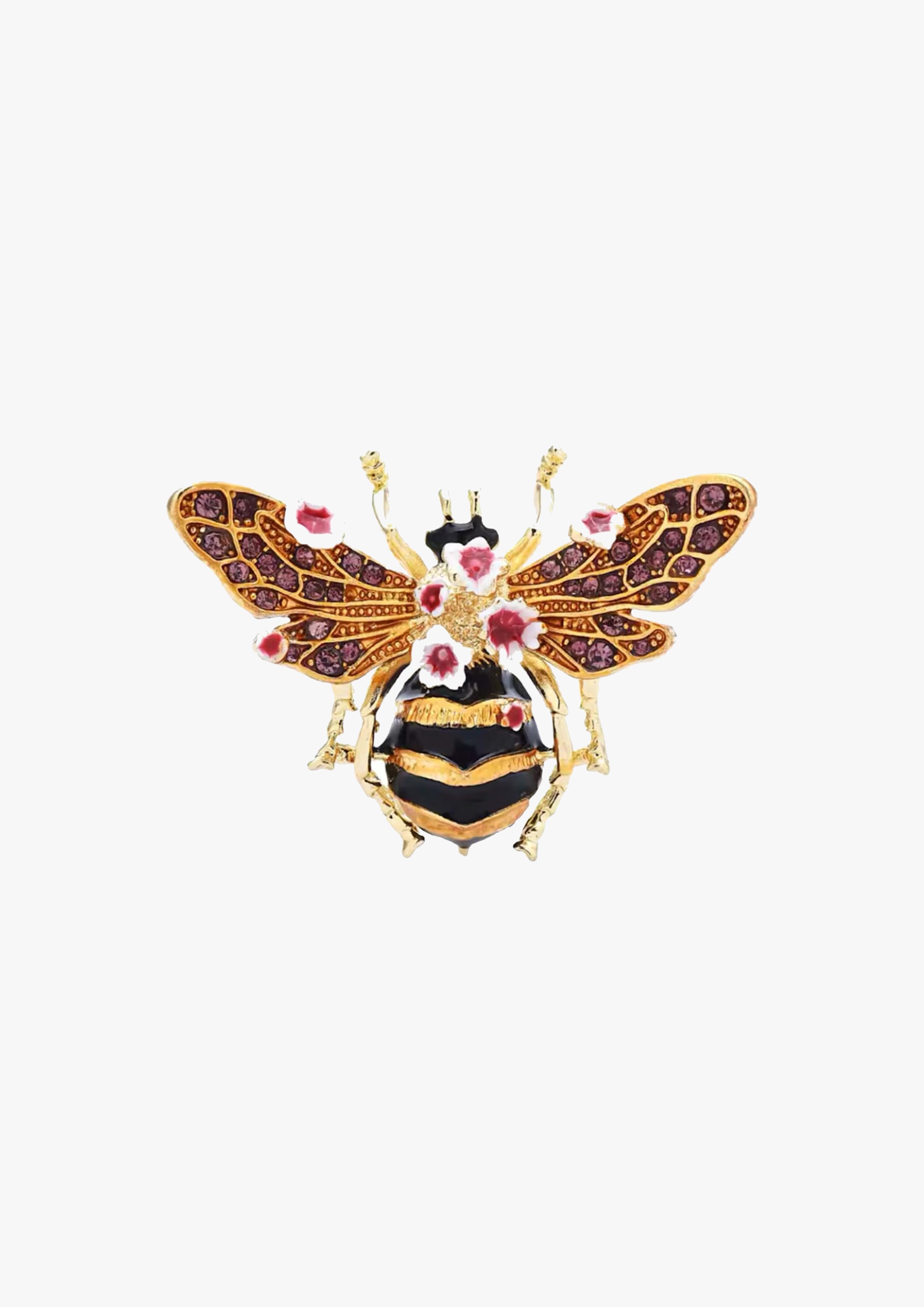 Large Gold Enamelled Bee Brooch