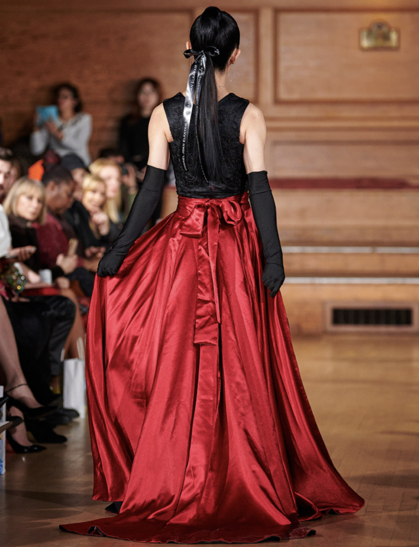 BLACK LACE FITTED DRESS & OVERSKIRT