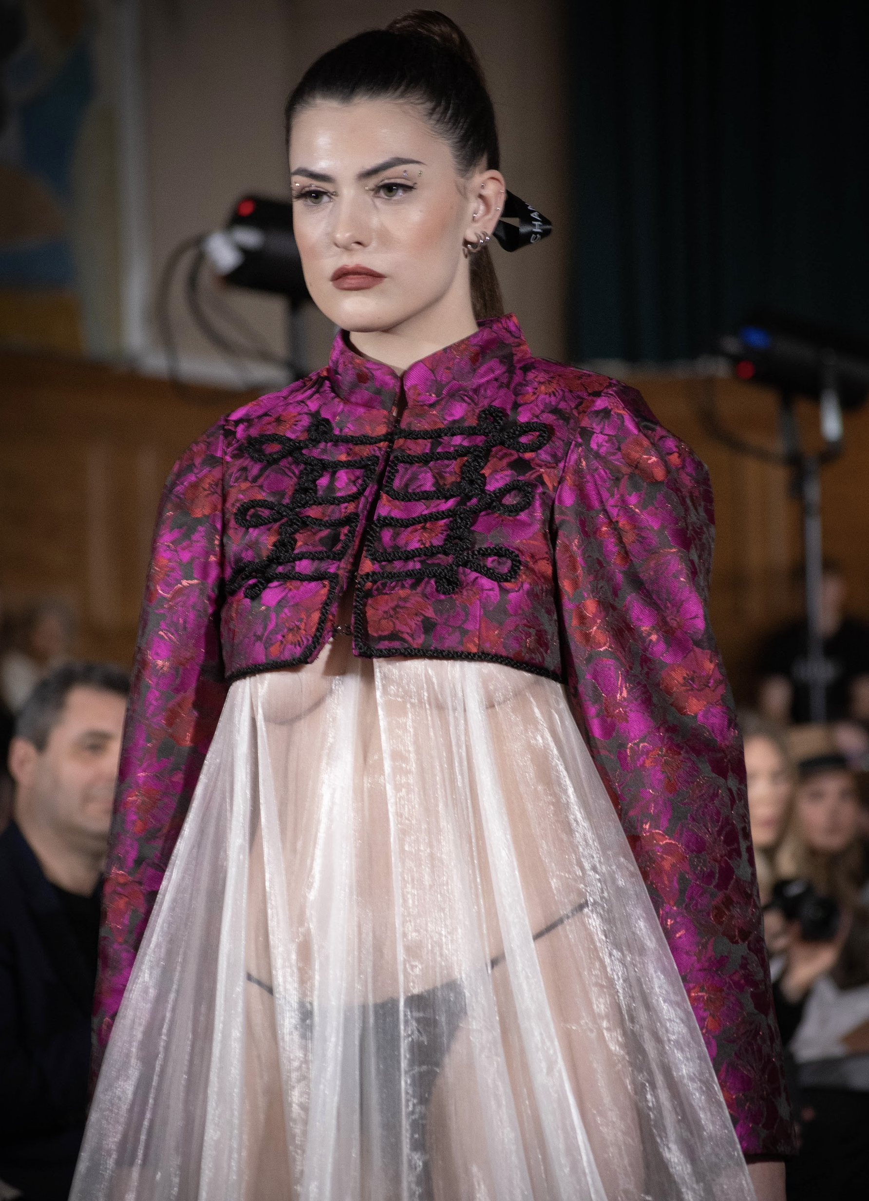 CROPPED FROGGING JACKET & FULL PINTUCK DRESS