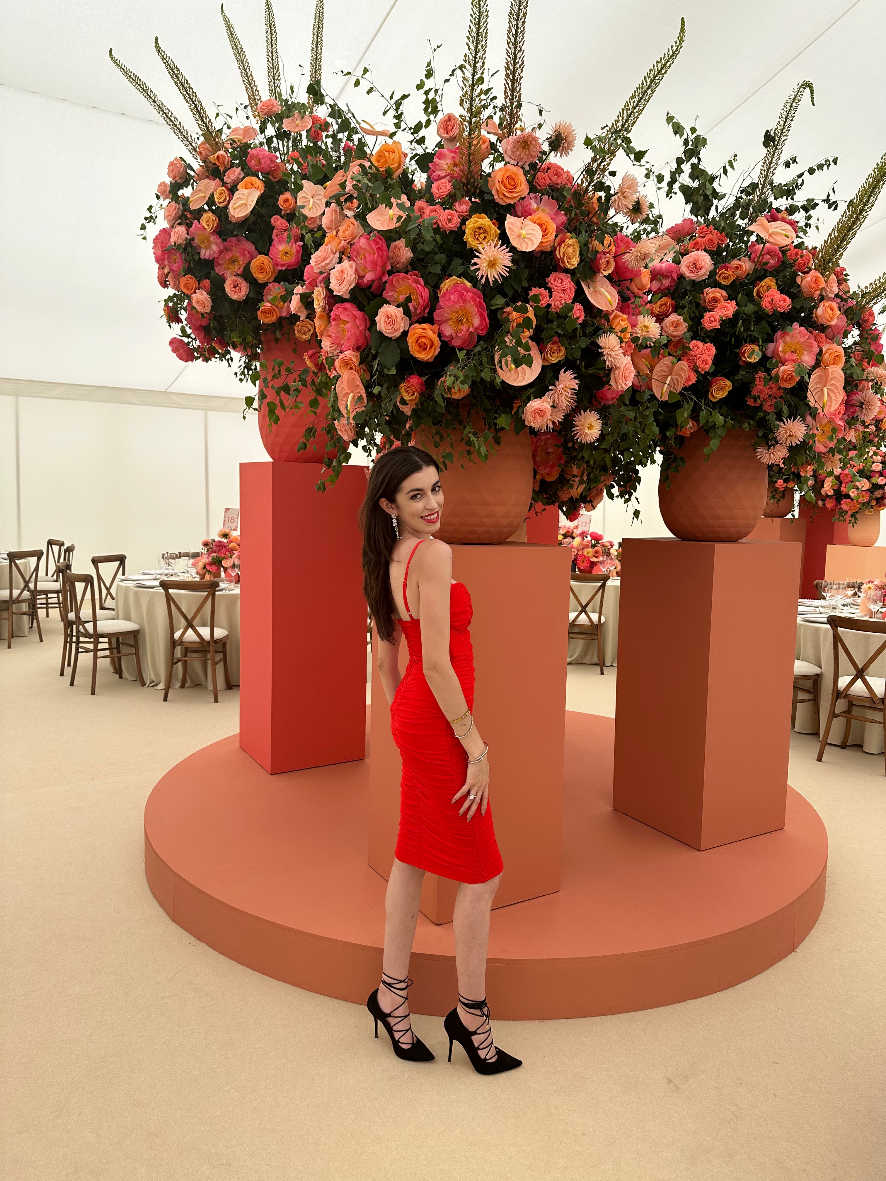 RED RUCHED BODYCON DRESS