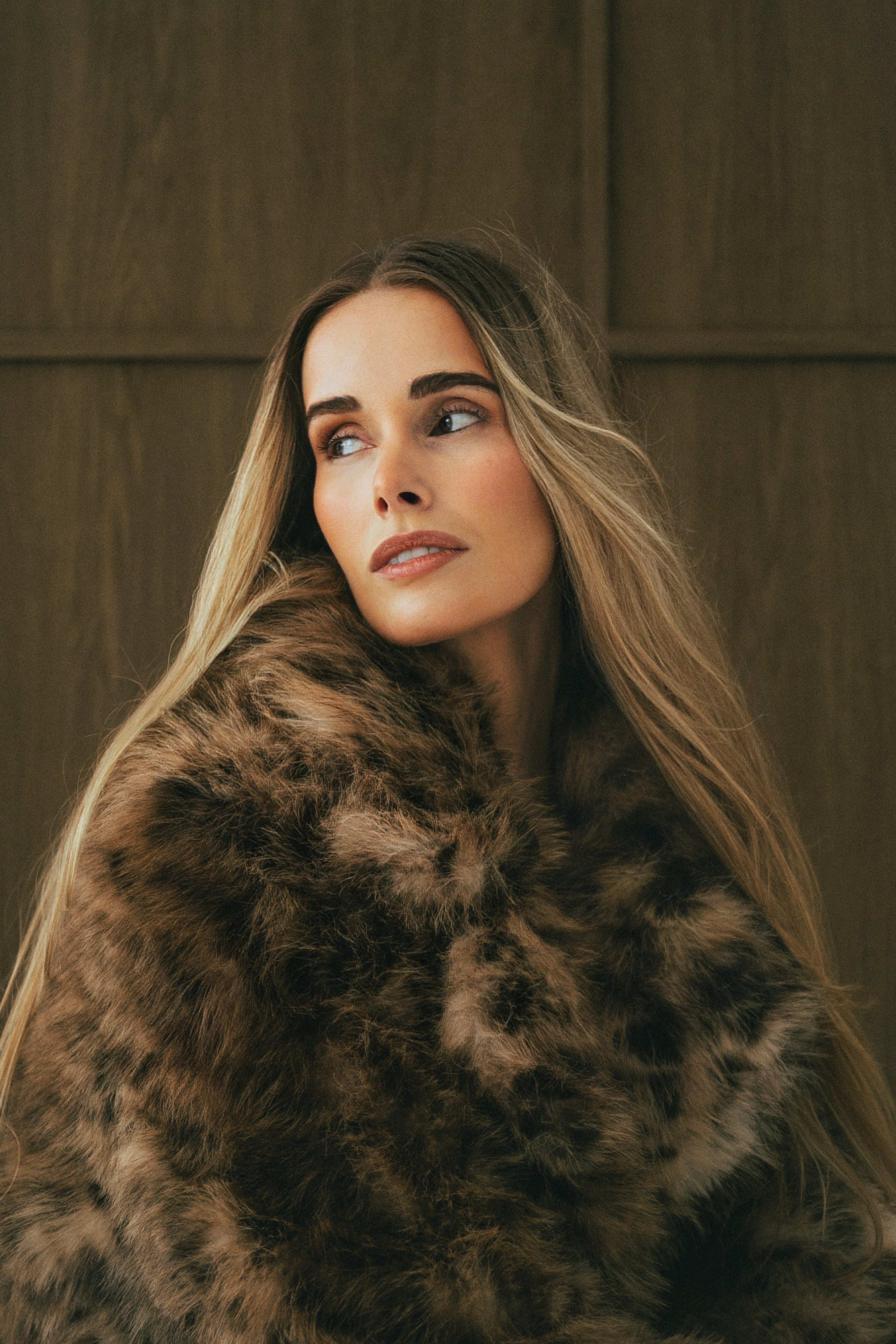 Oversized Leopard Faux Fur Coat