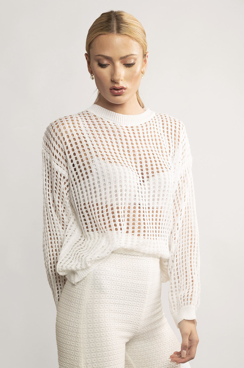 OPEN WORK CROCHET SWEATER