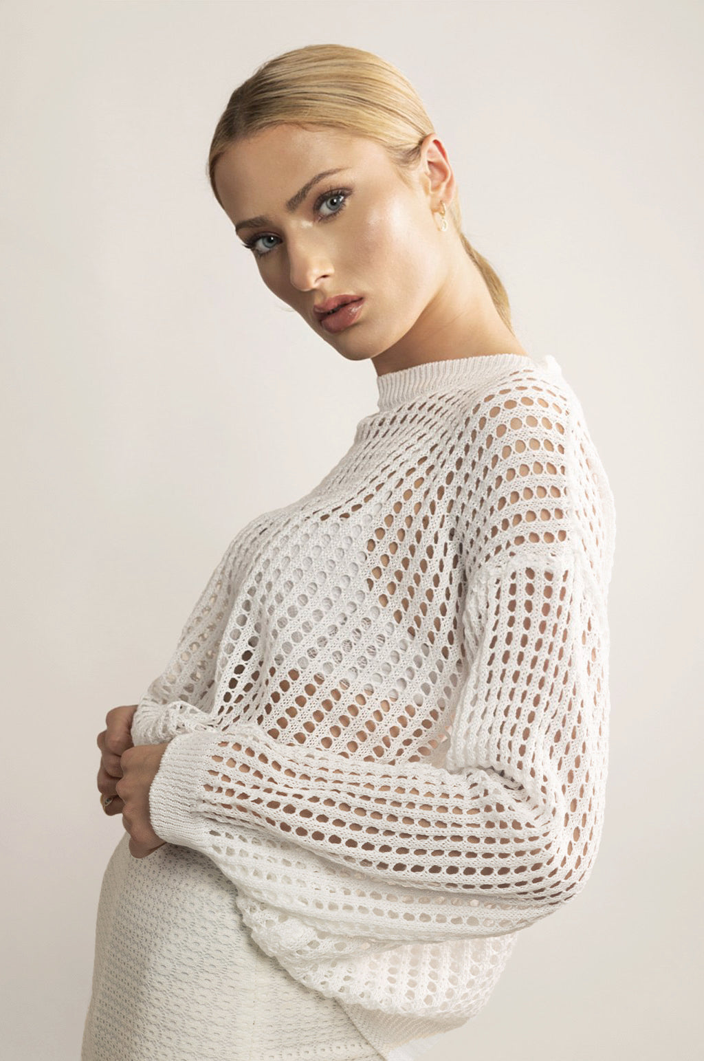 OPEN WORK CROCHET SWEATER