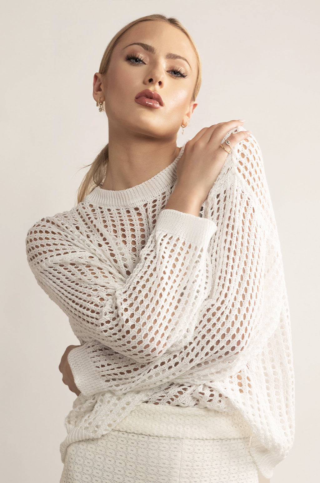 OPEN WORK CROCHET SWEATER